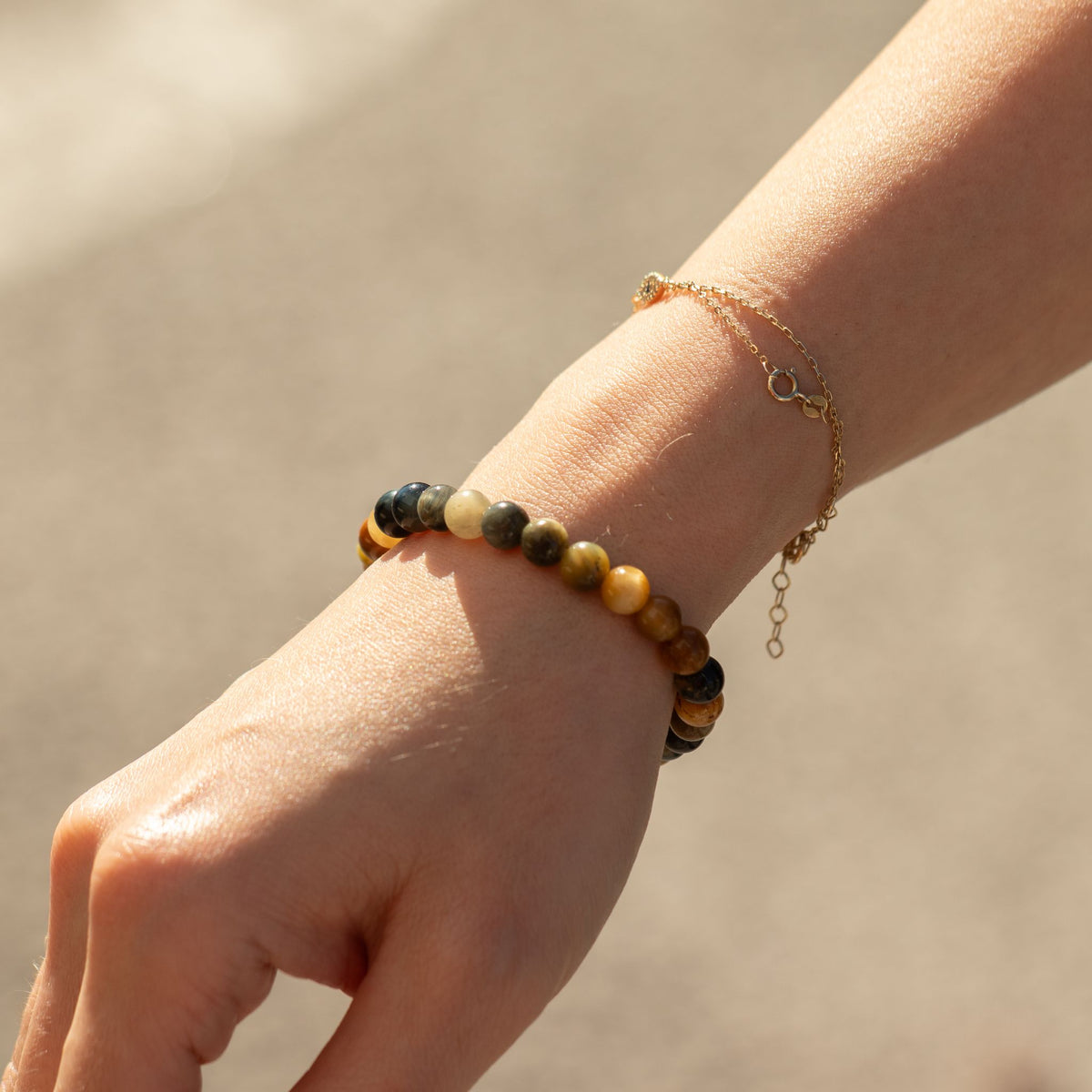 Pulseira de Poder Pequena (17cm x 6mm) - Olho de Tigre dos Sonhos