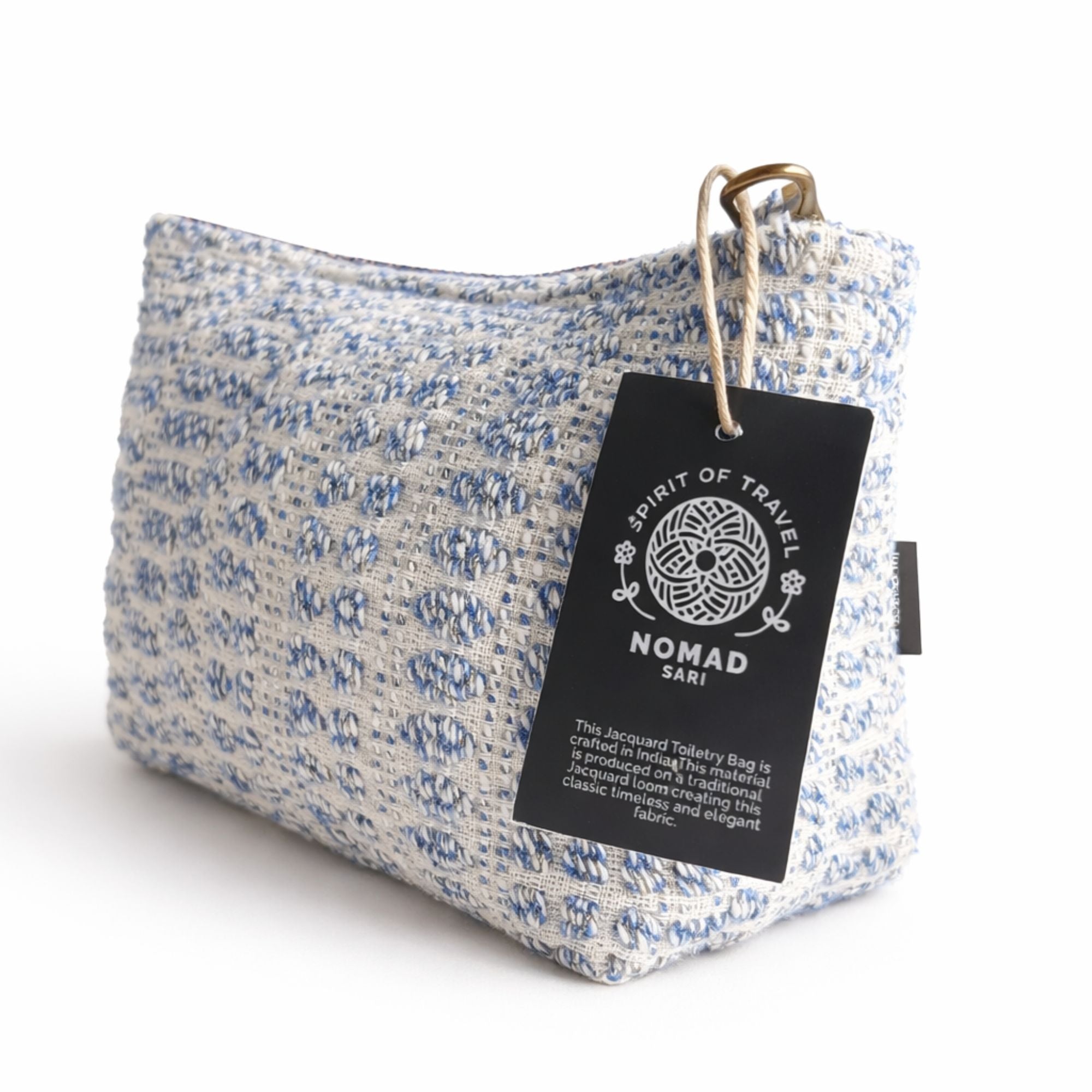 Necessaire em Tecido Jacquard Indiano - Tons Índigo