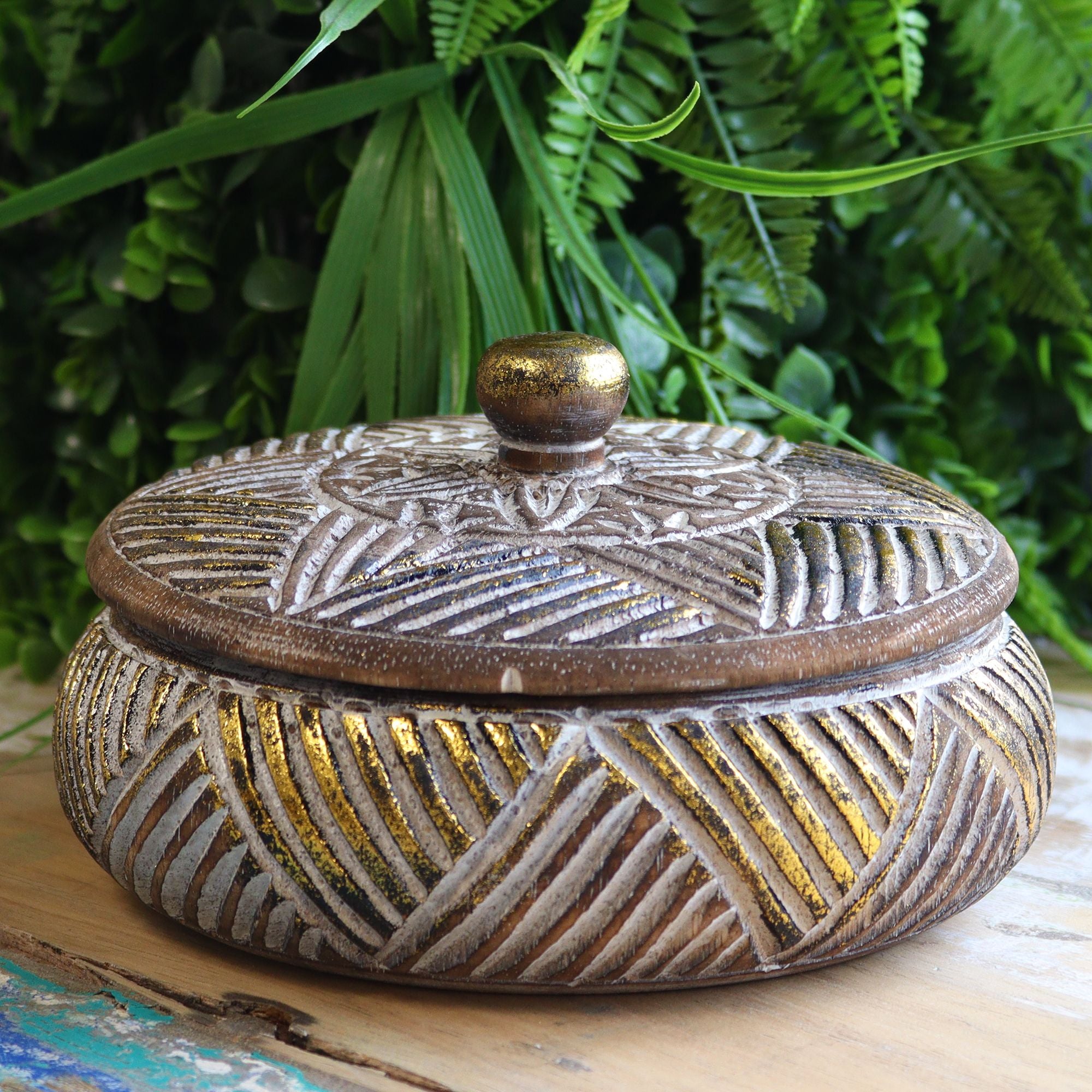 Frasco Decorativo – Dourado e Natural