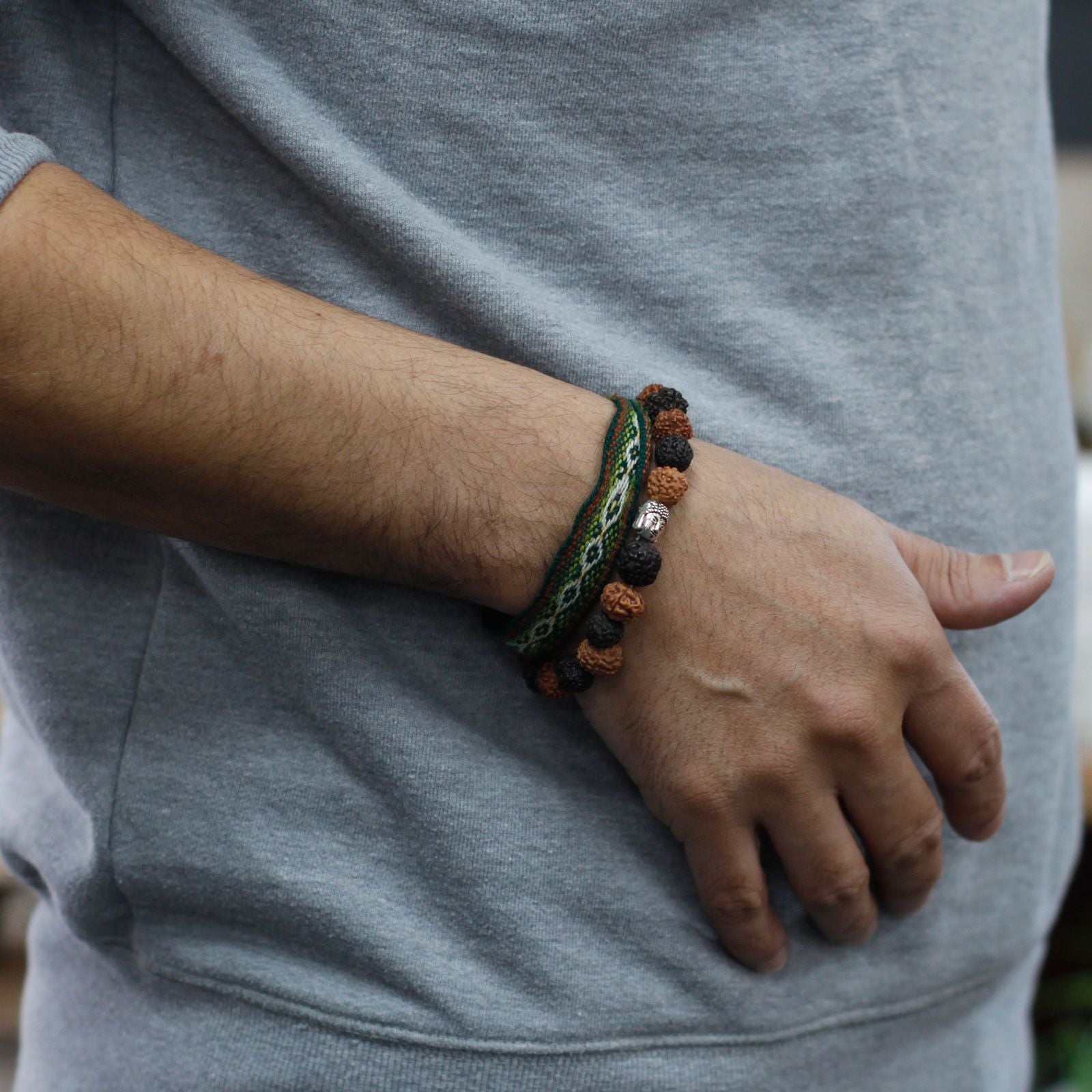 Pulseira Rudraksha Buda Japa Mala - Mix