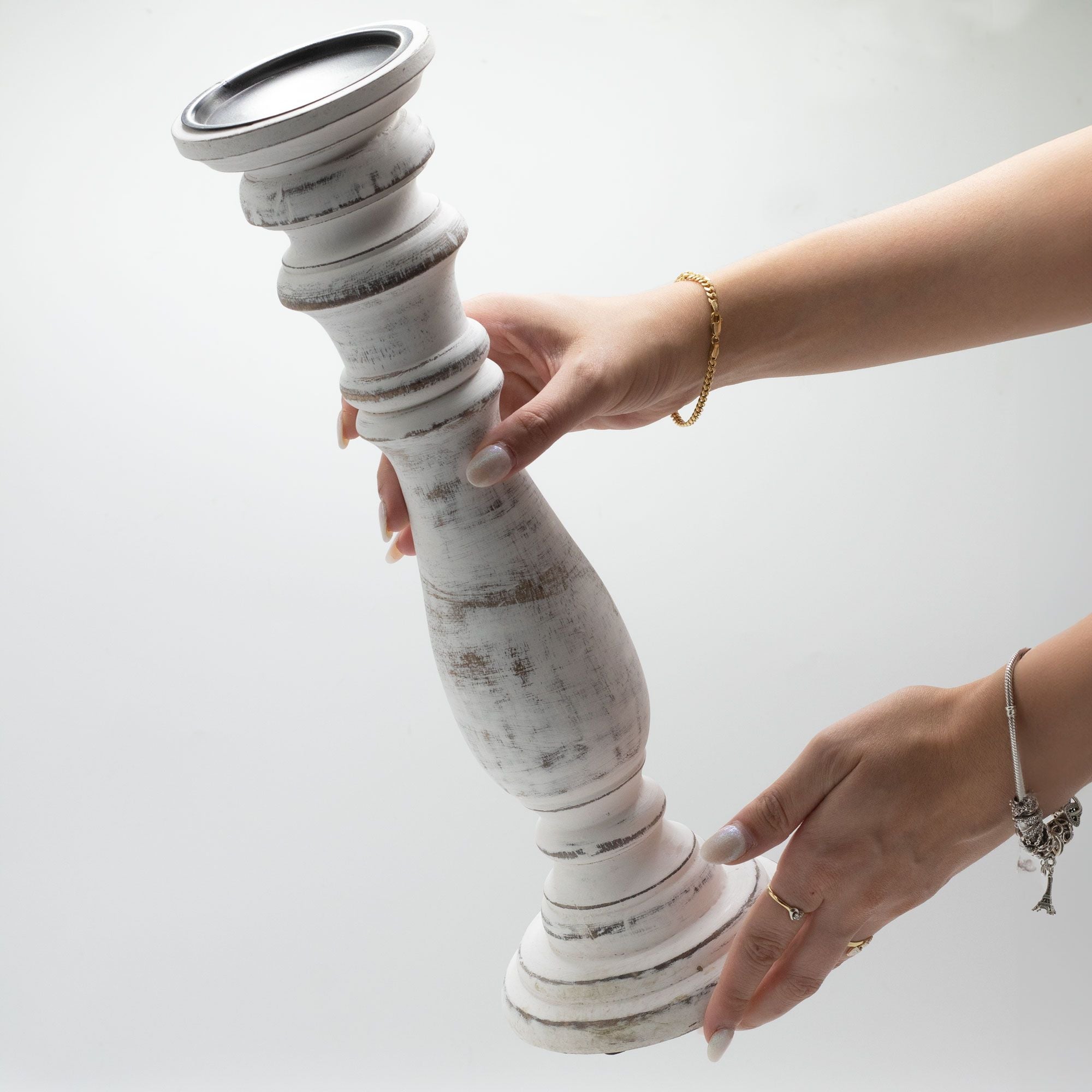 Suporte para Velas Clássico - Branco - Grande - 373x10cm