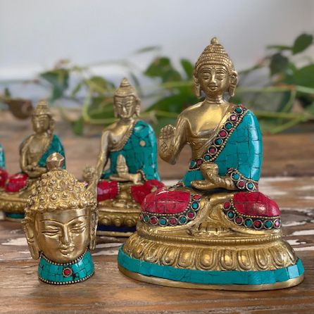 Figura de Buda em Latão – Cabeça Média