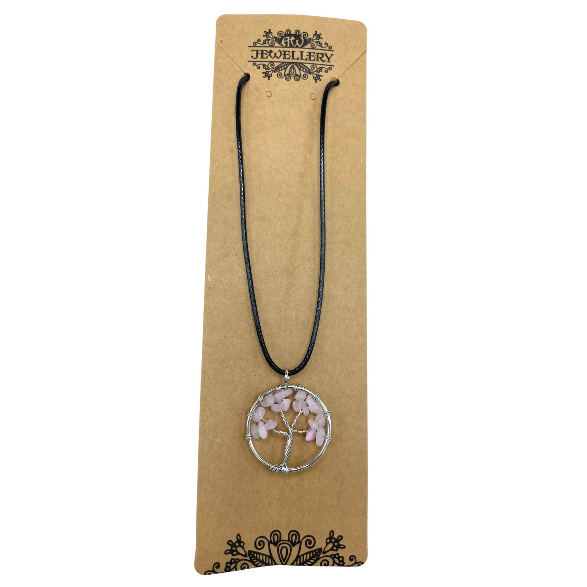 Pendente Árvore da Vida - Quartzo Rosa