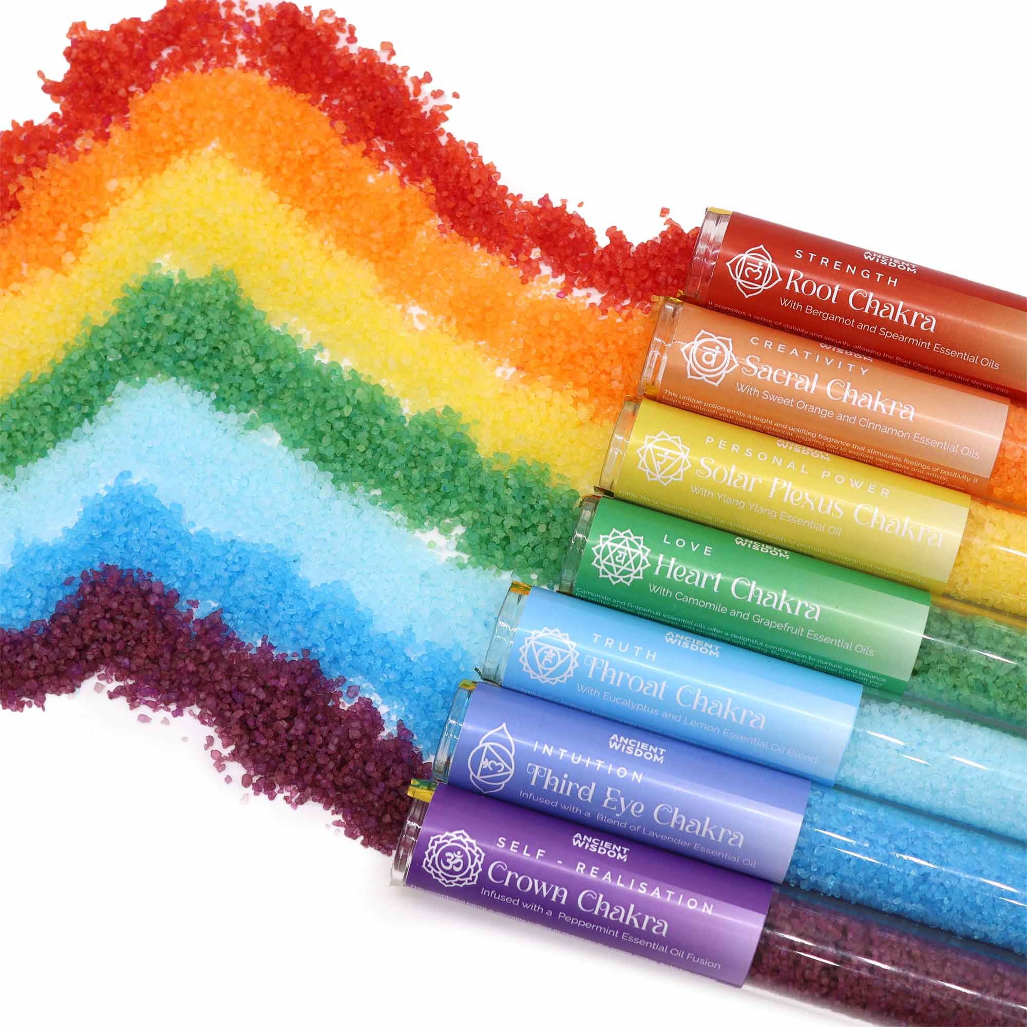 Sais de Banho em Frascos - Chakras - Pack Presente de 7 Dias