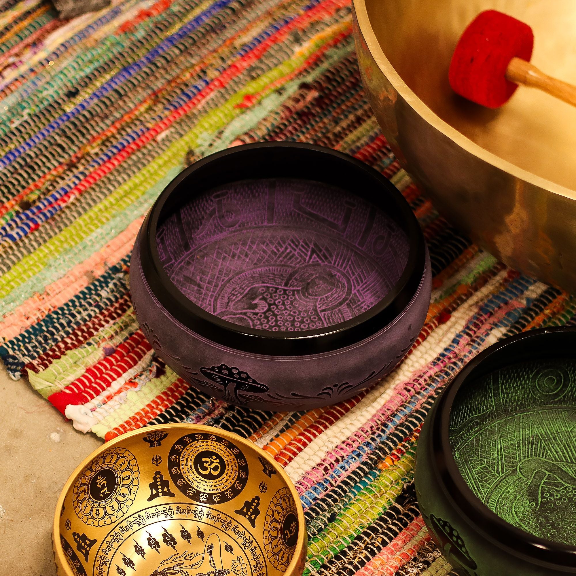 Cuenco Tibetano en Forma de Hongo – Purple Haze