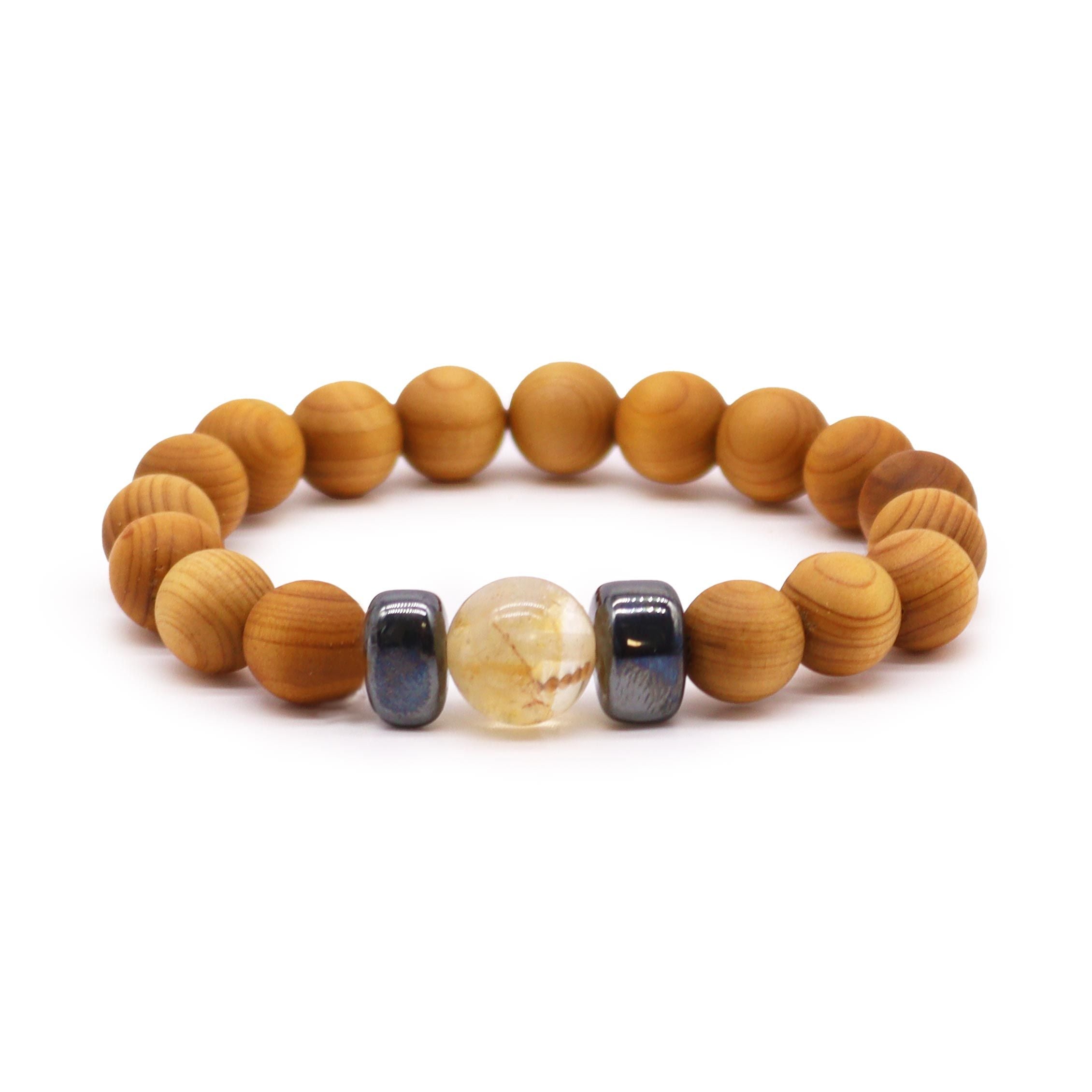 Pulsera de Cedro – Chakra Plexo Solar – Citrino