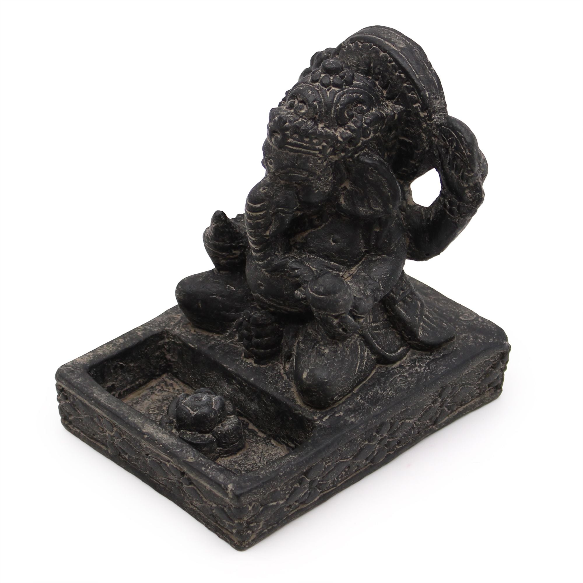 Suporte de Incenso Ganesh Feng Shui Preto Antigo