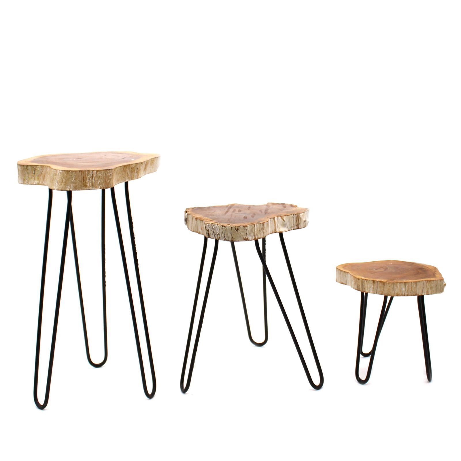 Conjunto de Vasos em Madeira Gamell Whitewash