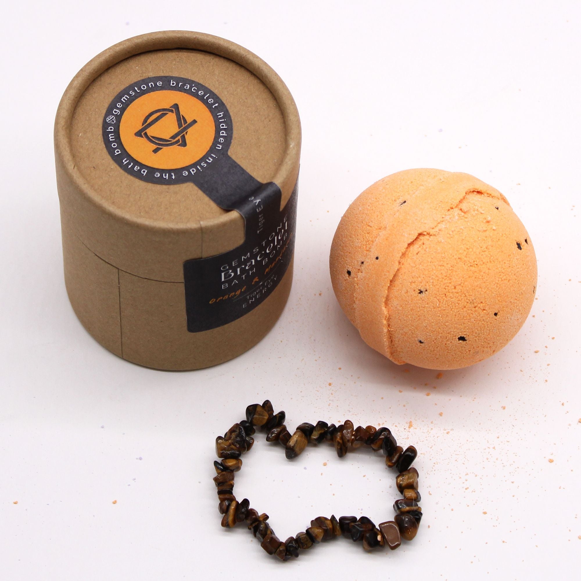 Bomba de Banho com Pulseira de Pedra Natural - Olho de Tigre