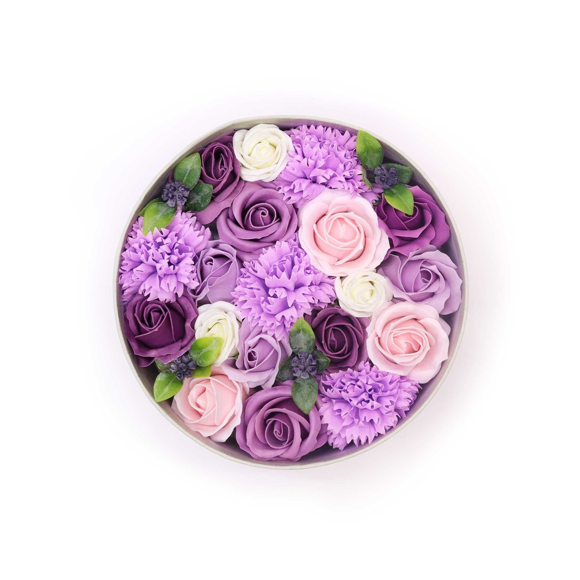 Caixa Redonda - Rosa Lavanda e Cravo