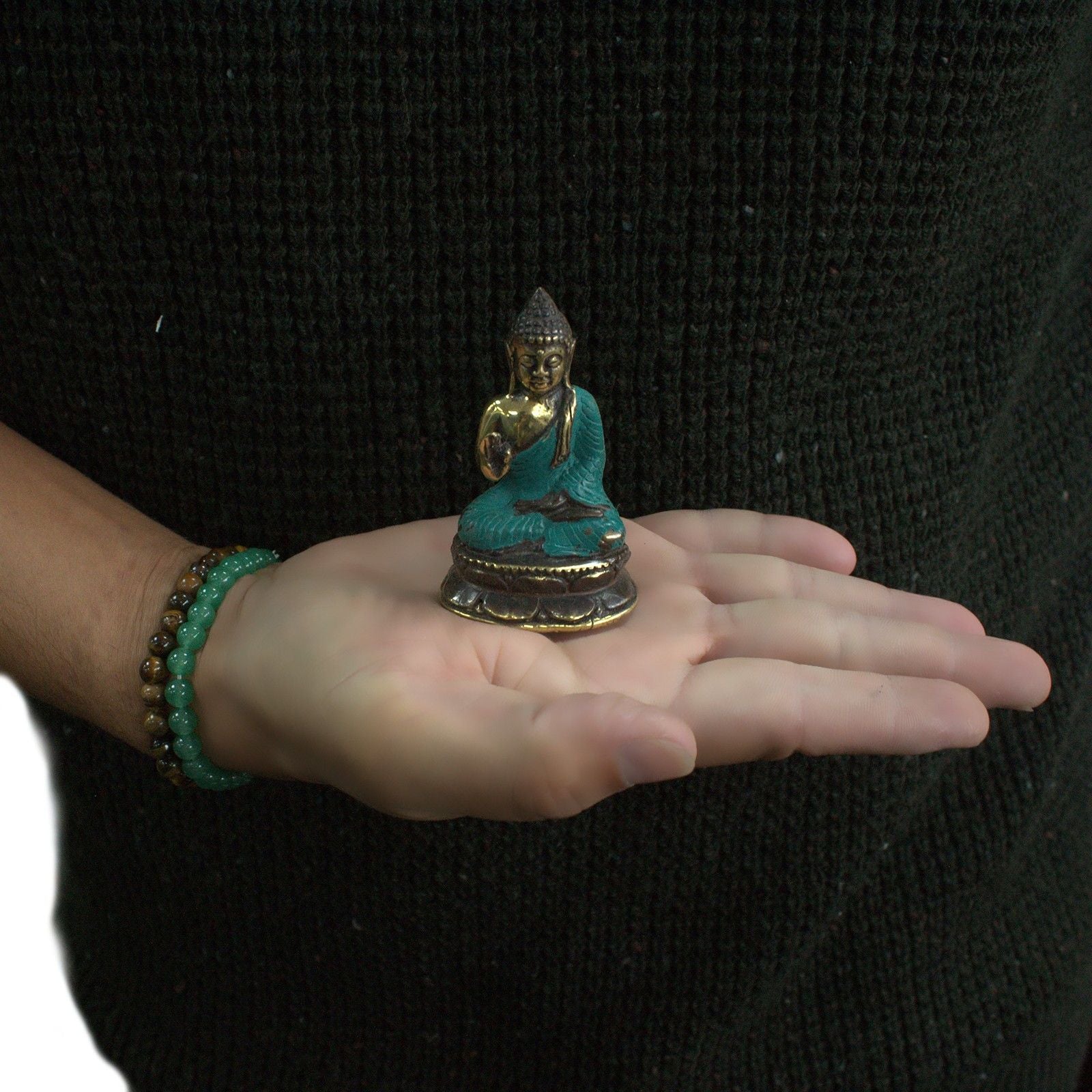 Mini Buda Sentado com a Mão Levantada