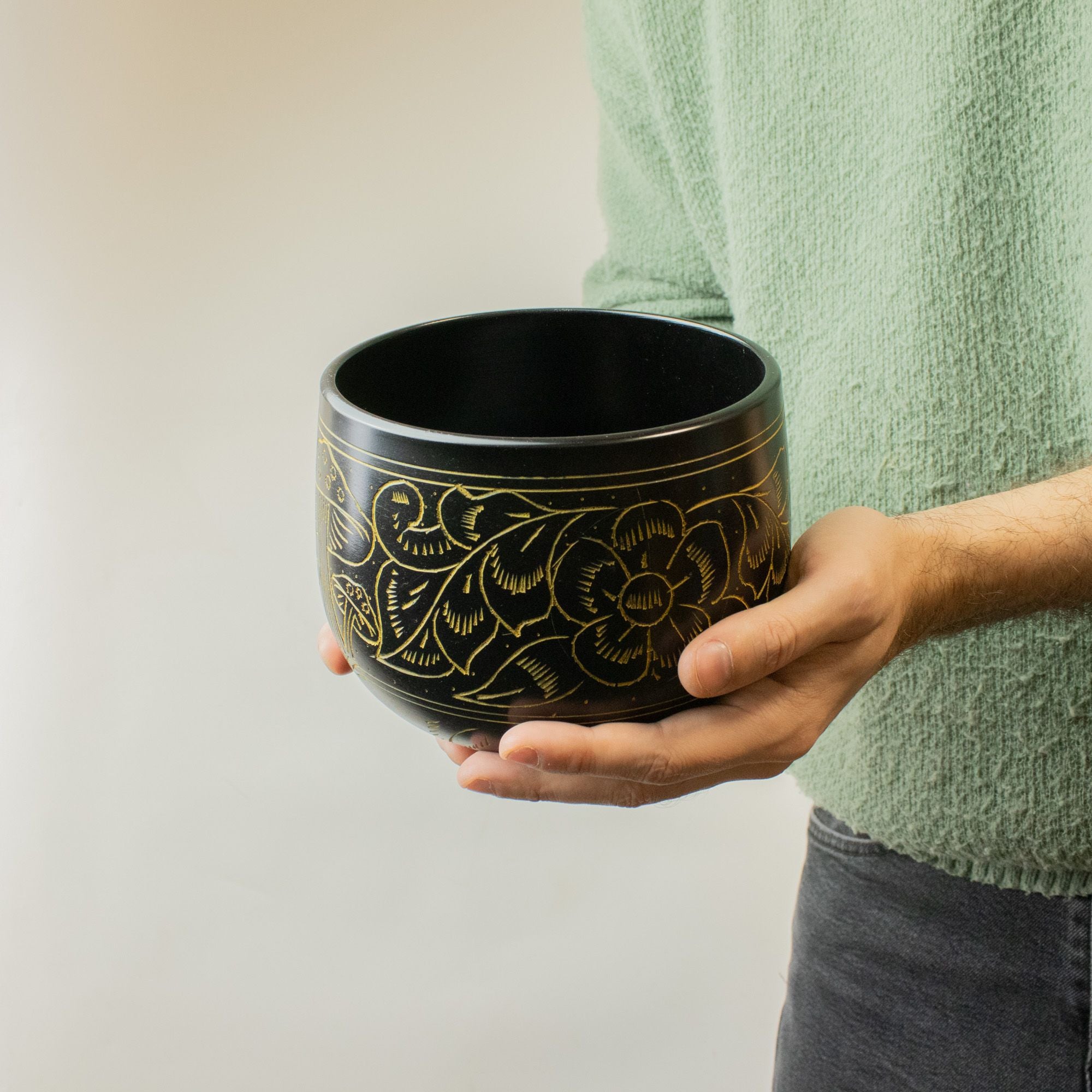 Taça Tibetana Tipo Caldeirão – Cogumelo Mágico – Amarela