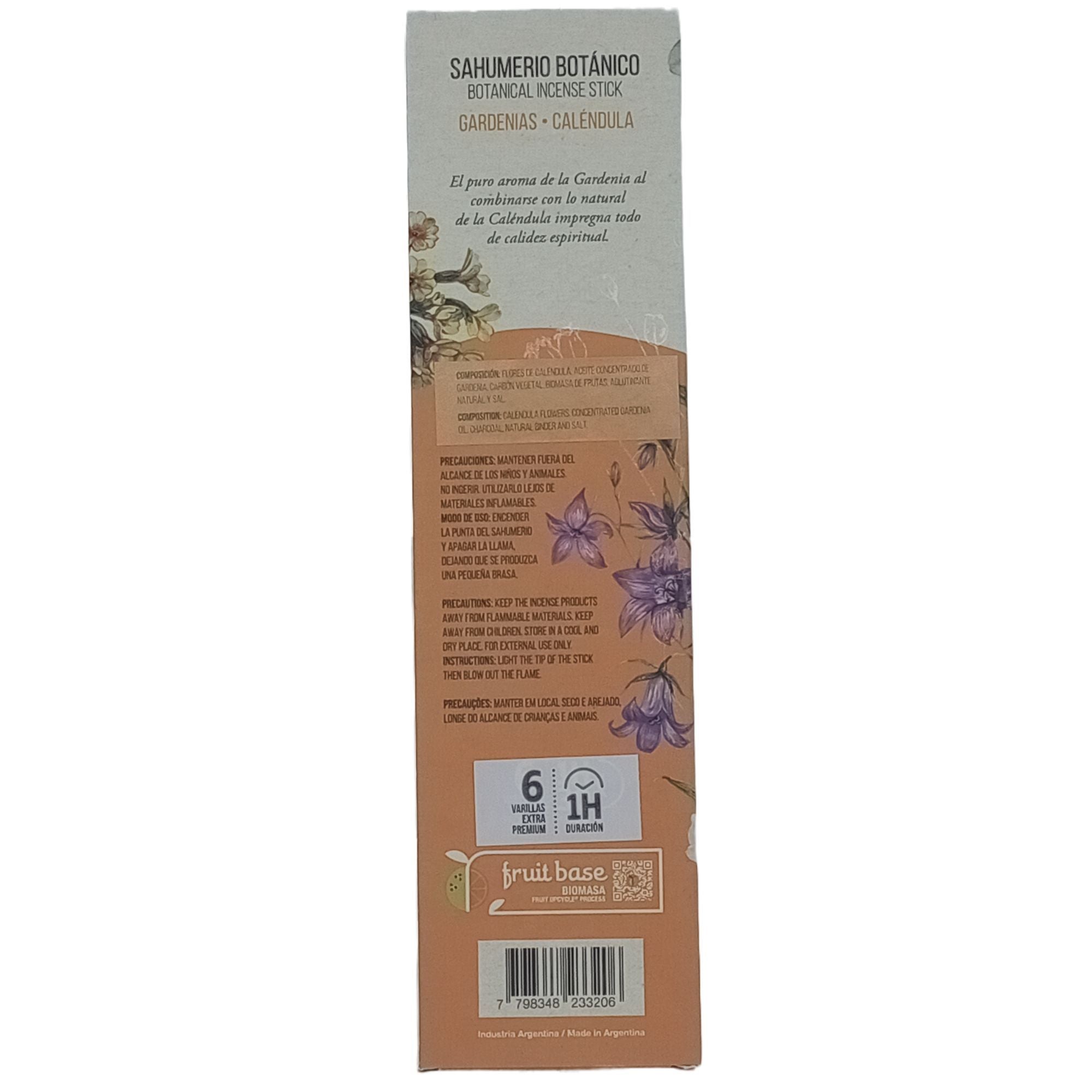 Incenso Botânico Gardenia e Calêndula