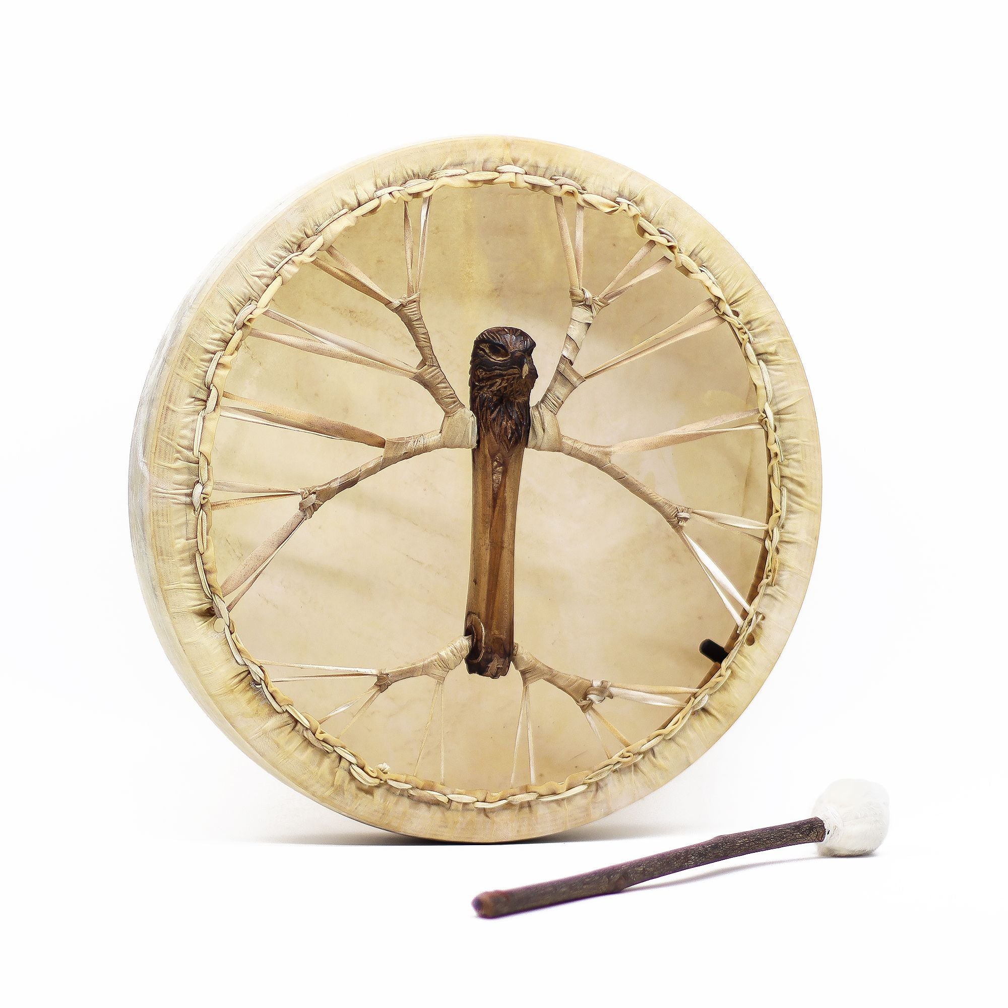 Tambor Xamânico Espírito da Águia com Baqueta - Ajustável - 40 cm