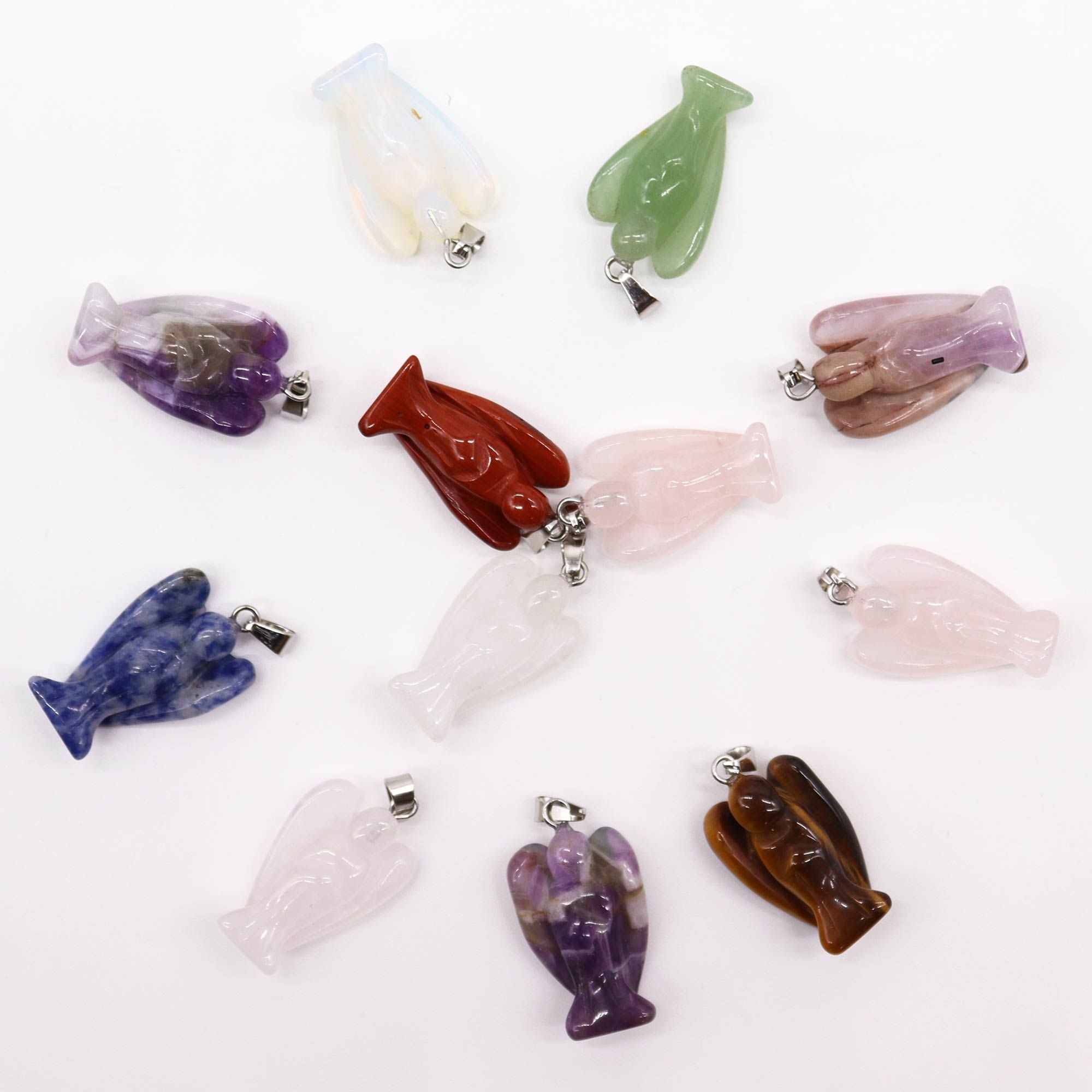 Pendentes Mini Anjos de Gemas - 26x18mm
