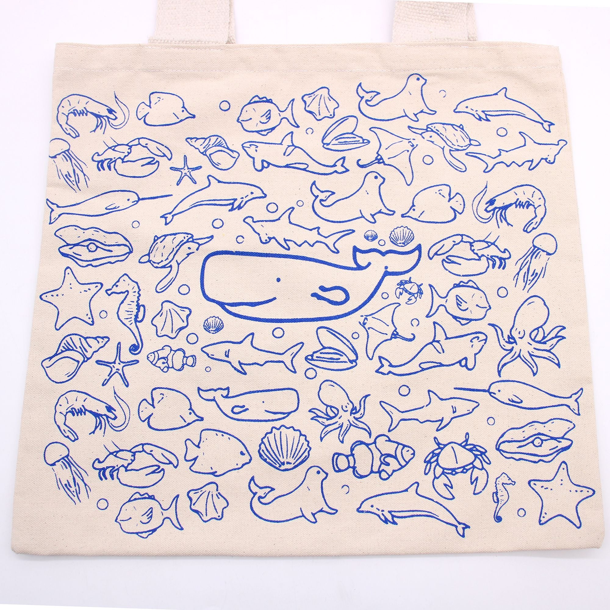 Bolsa de Algodão Grande - Vida Marinha