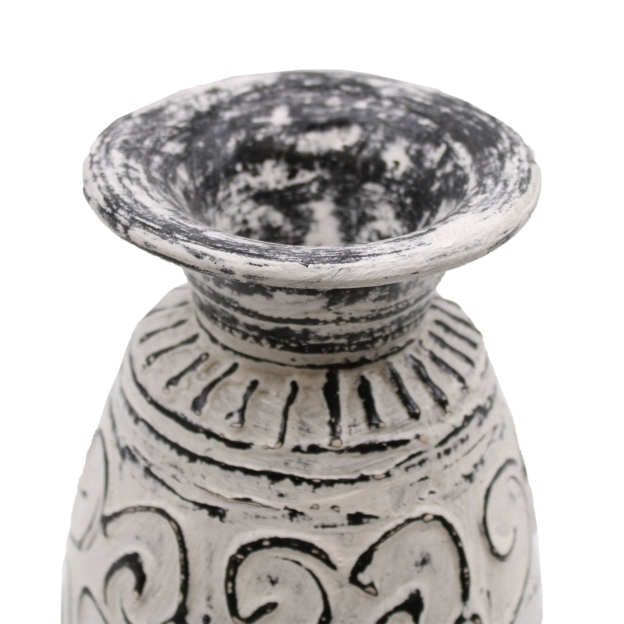 Jarra de Cerâmica com Padrão Ondulado Creme