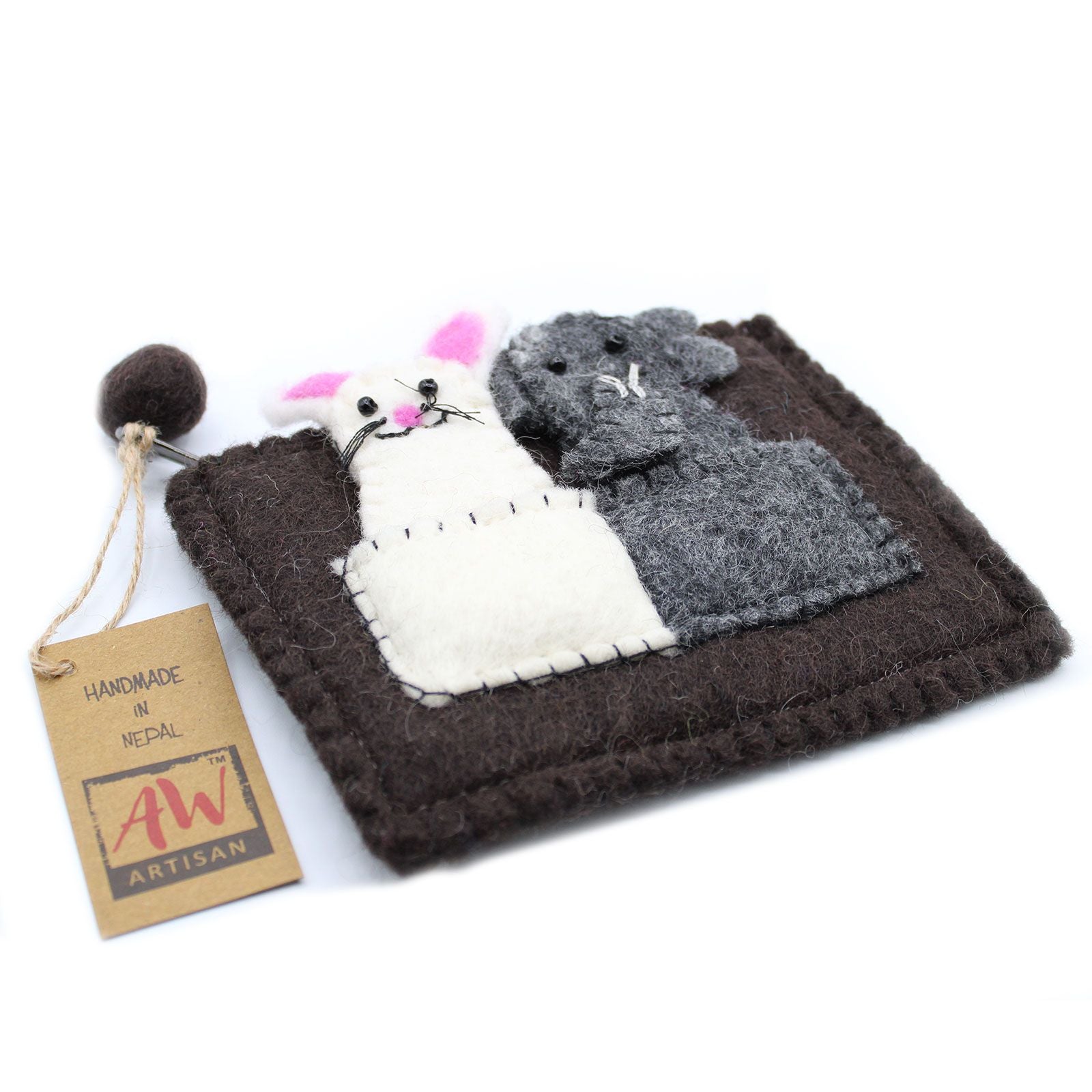 Bolsa com marionetas de dedo - Elefante e rato
