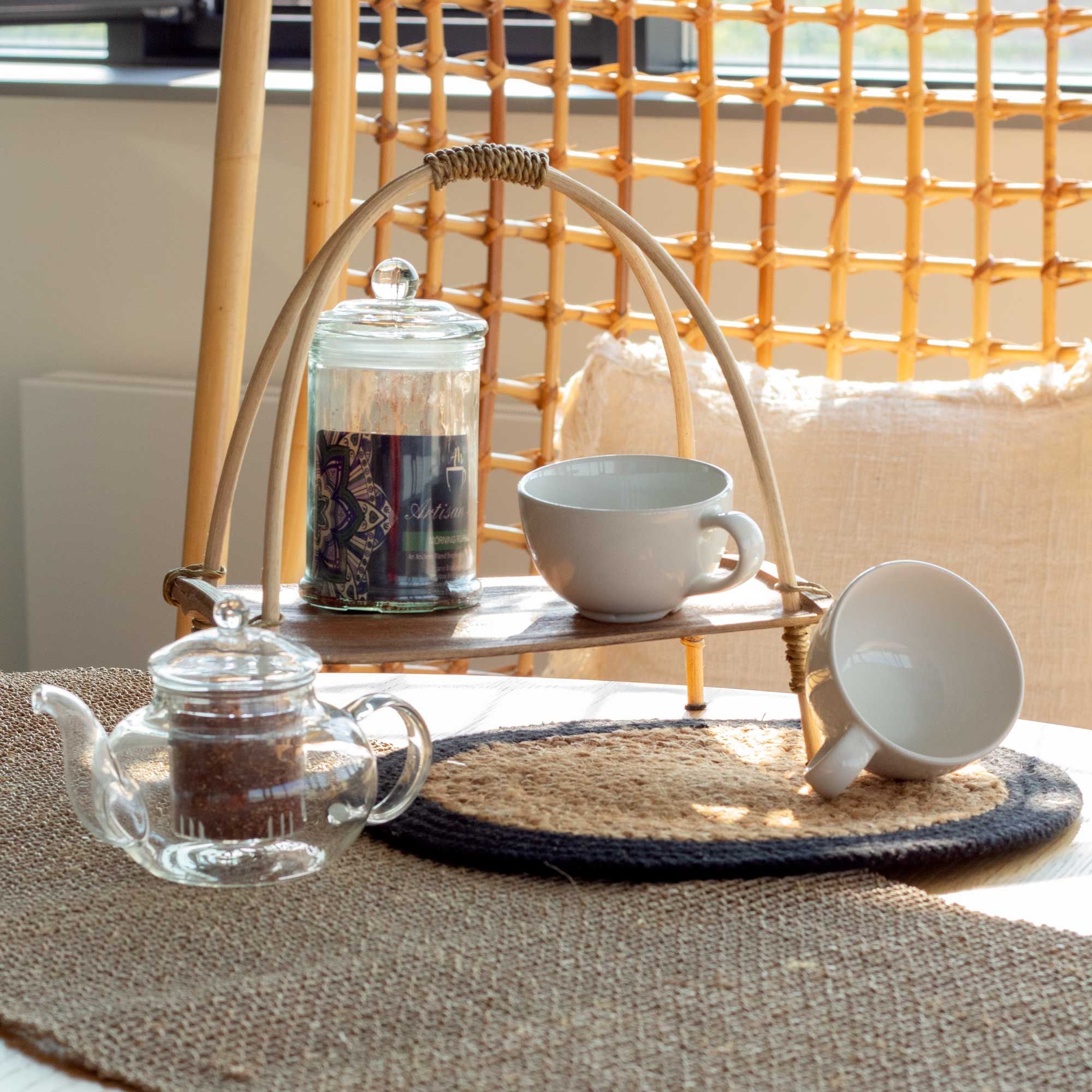 Soporte para té de hoja de coco – Natural
