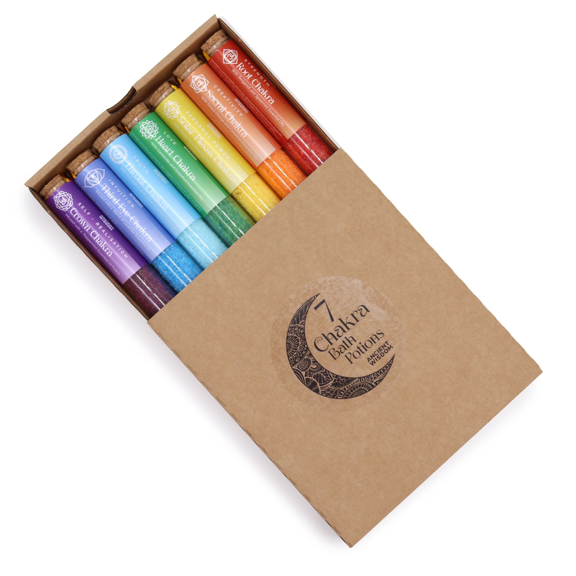 Sais de Banho em Frascos - Chakras - Pack Presente de 7 Dias
