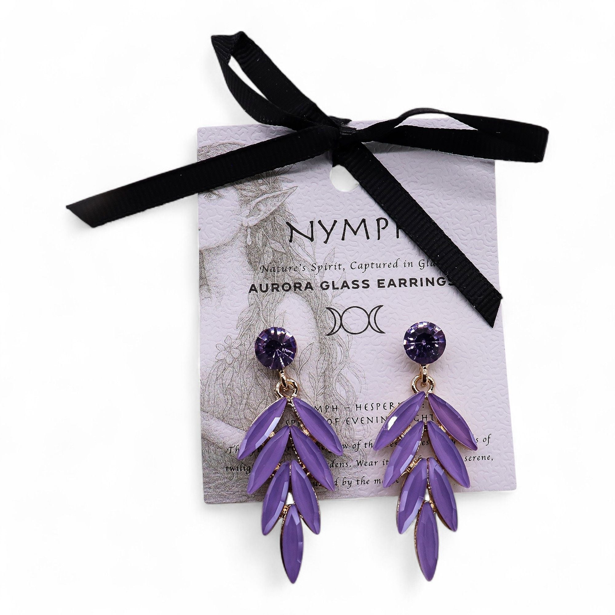 Brincos de Cristal Vintage - Fadas - Lavanda