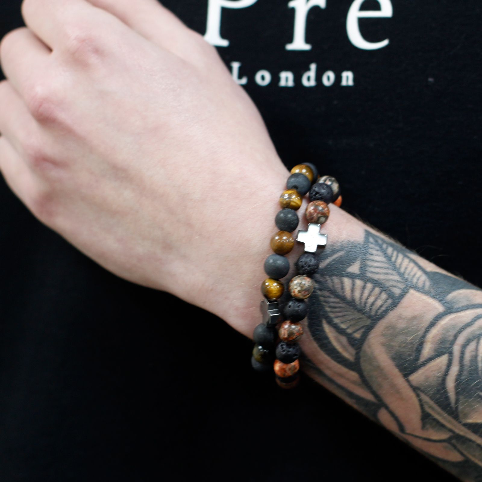 Set of 2 Natural Stone Bracelets – Protection