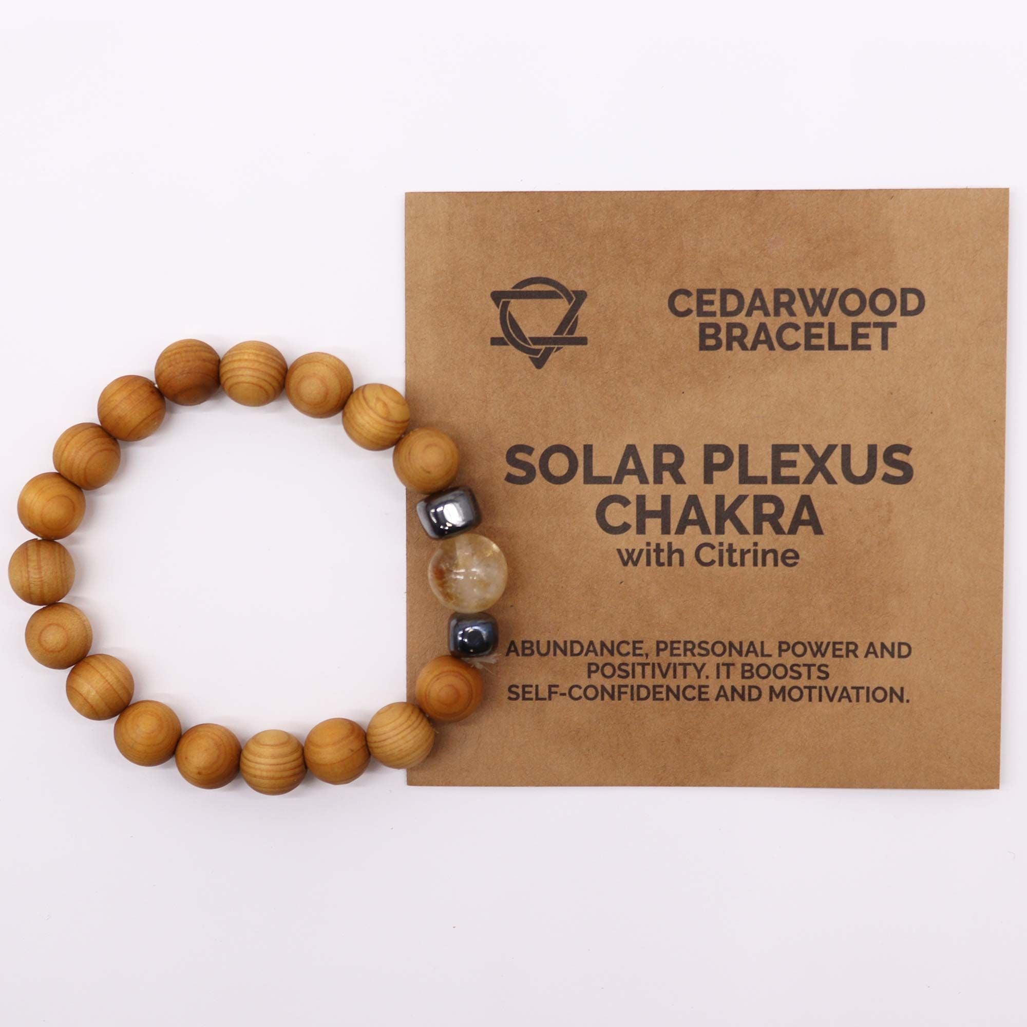 Pulsera de Cedro – Chakra Plexo Solar – Citrino
