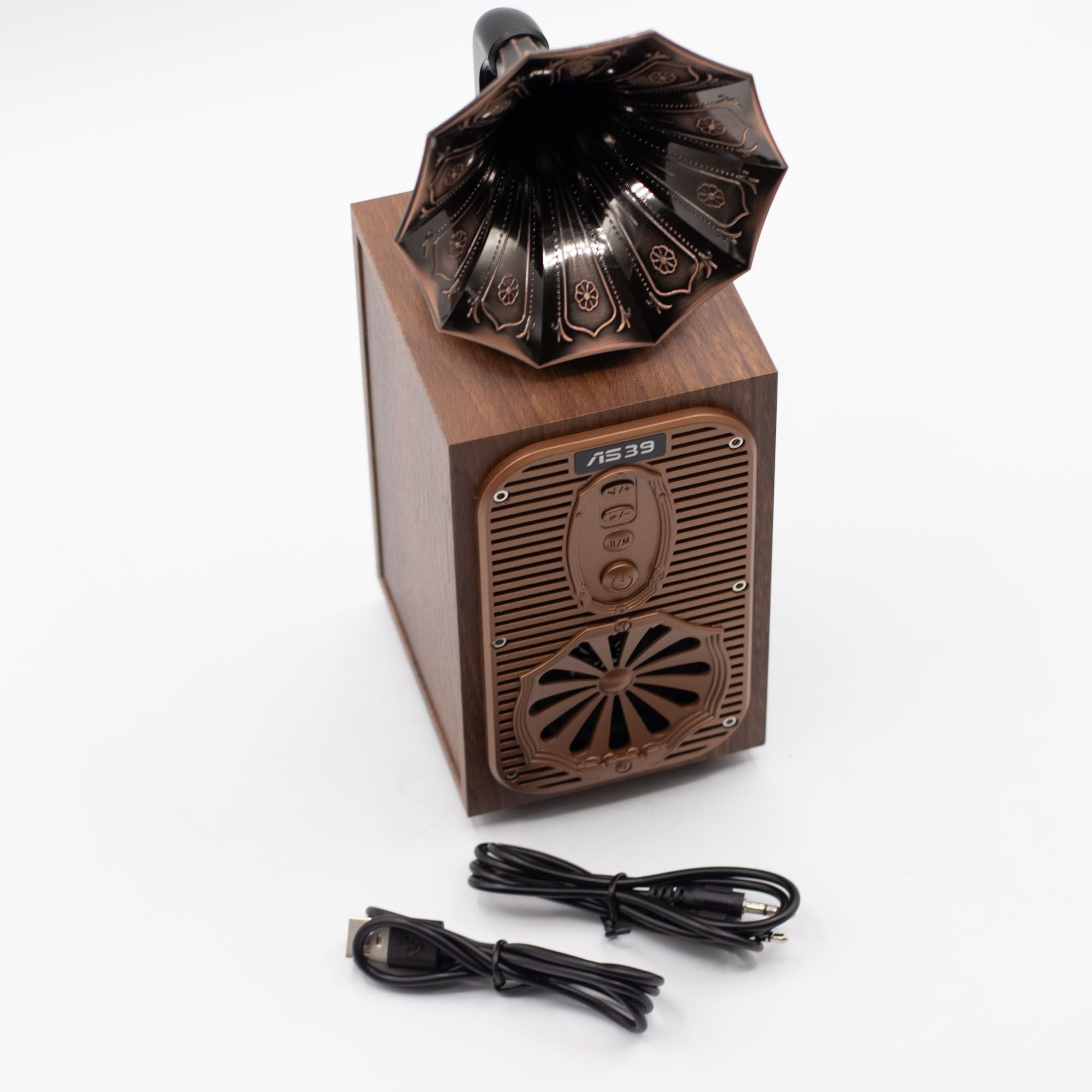 Coluna de Som Gramofone Retro Alto Bluetooth