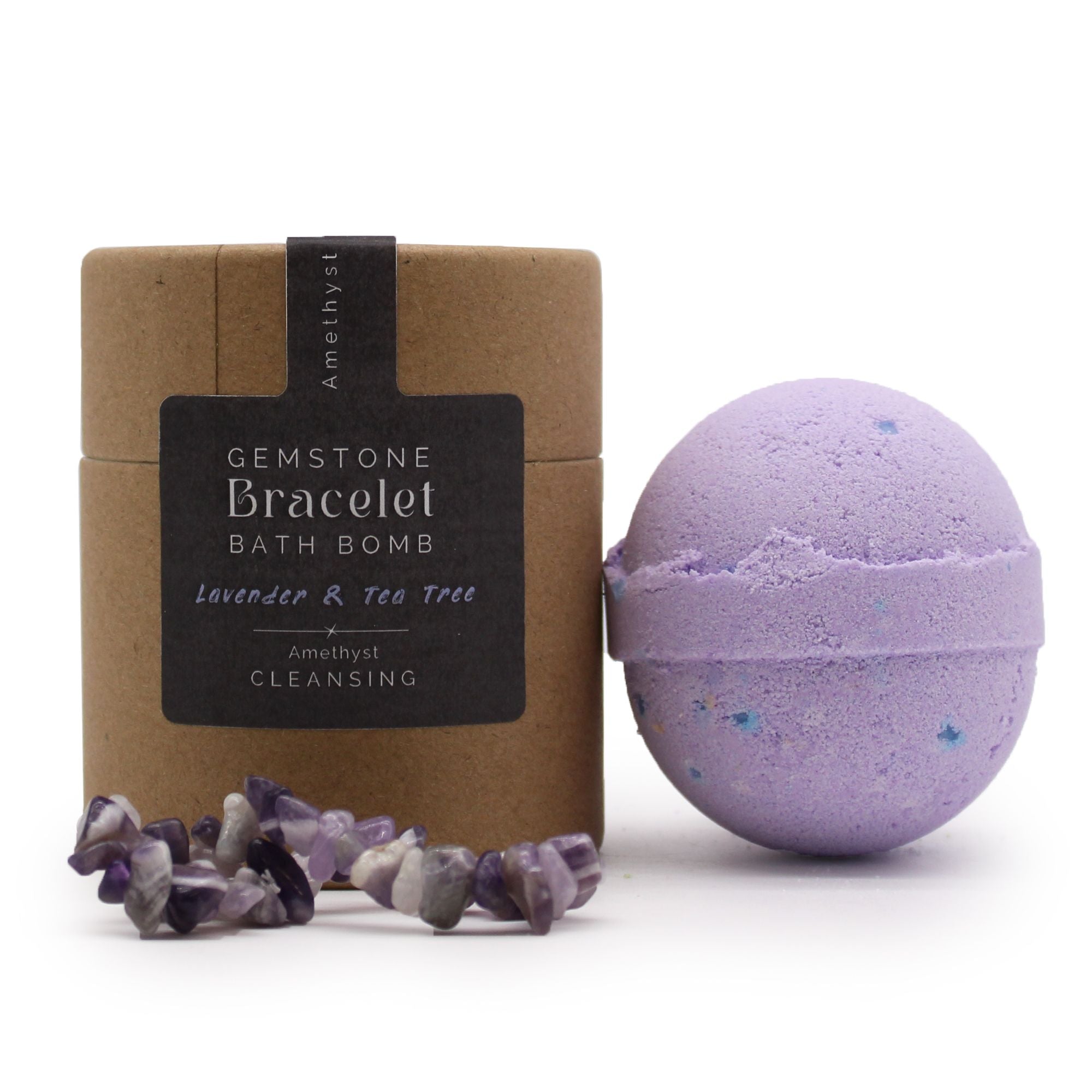 Bomba de Banho com Pulseira de Pedra Natural - Ametista