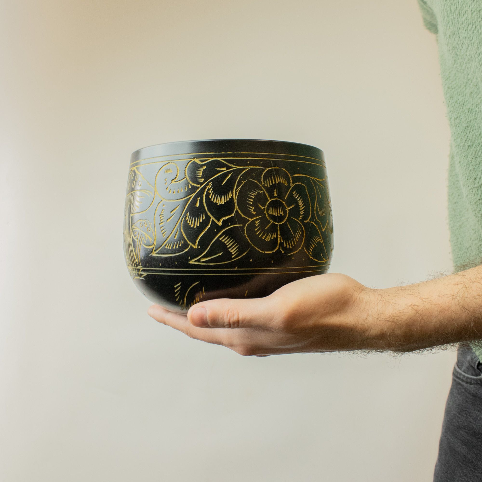 Taça Tibetana Tipo Caldeirão – Cogumelo Mágico – Amarela