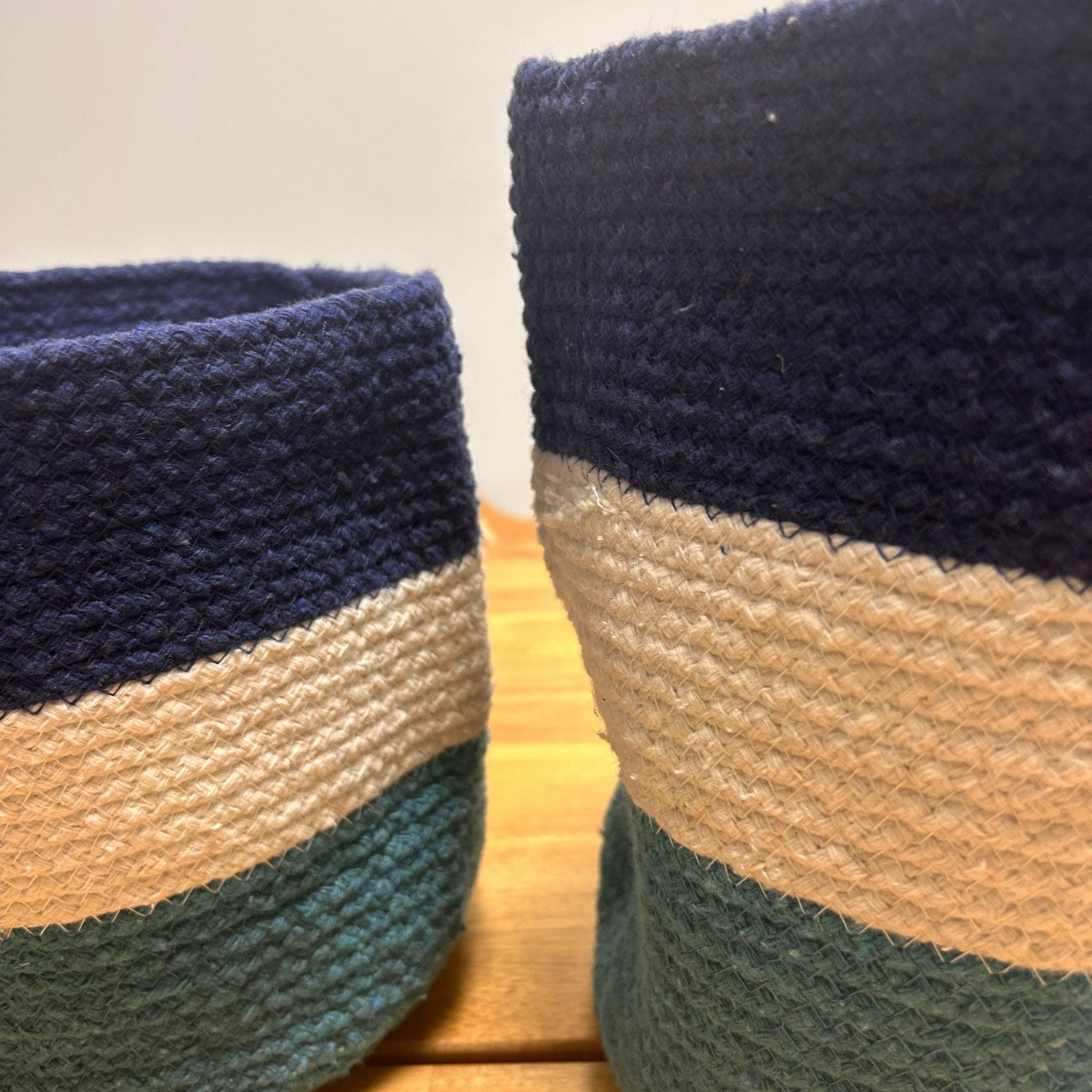 Conjunto de Cestos em Corda de Juta com Olho Turco