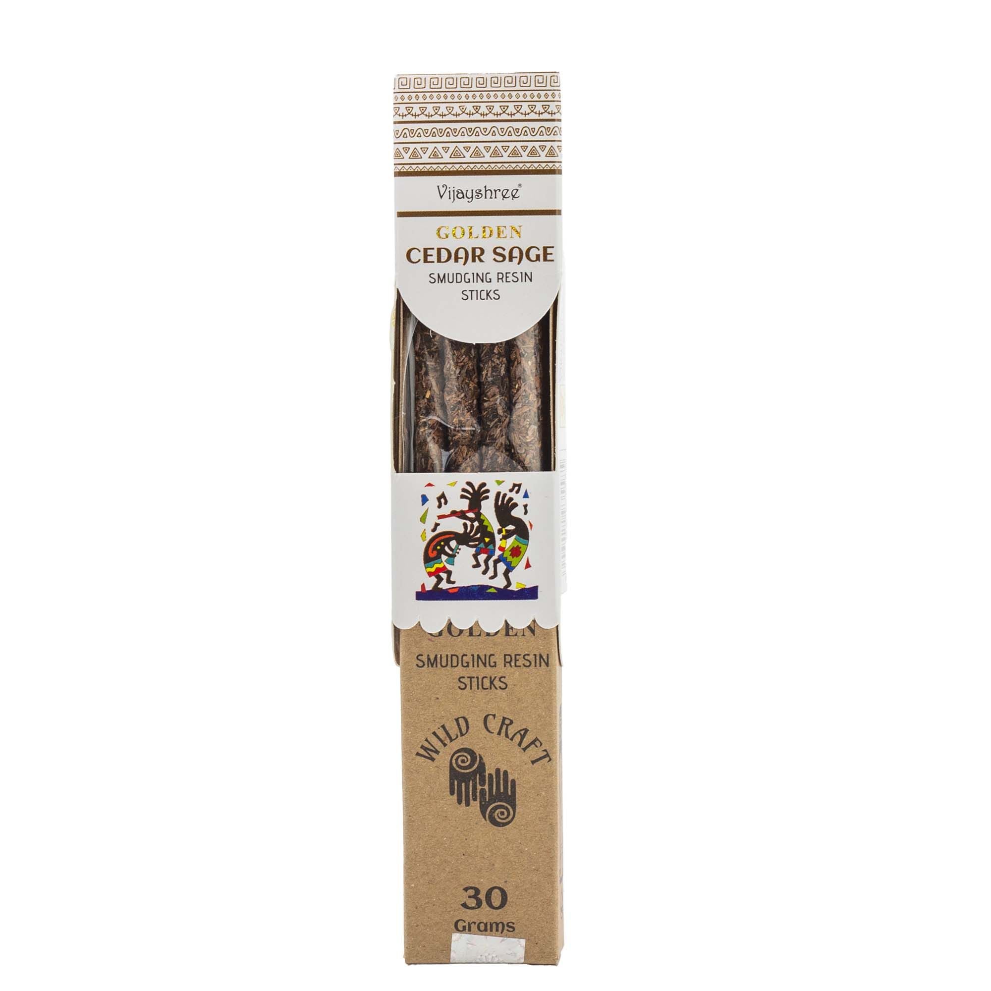 Varetas de resina para defumar Sálvia e Cedro Dourado - 30 g (6 unidades)