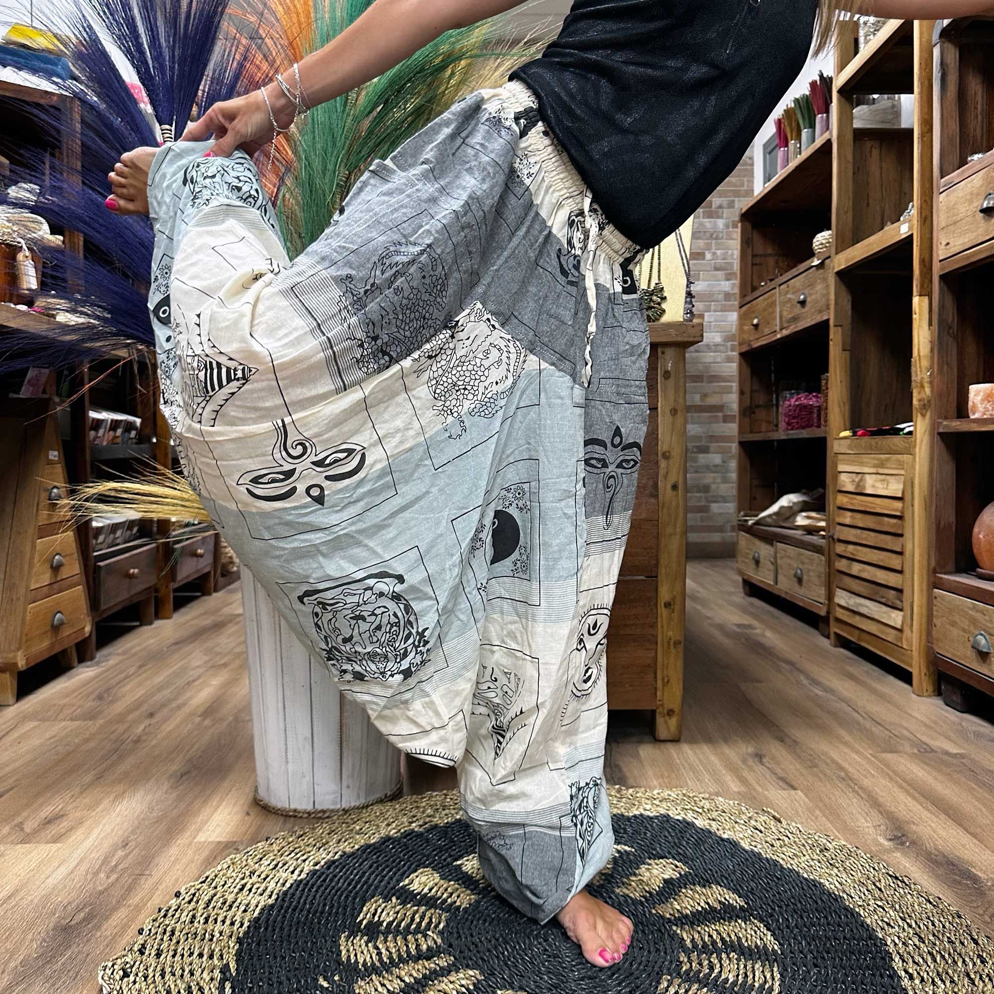 Calças para yoga e festivais Aladdin Himalayan - Cinzento