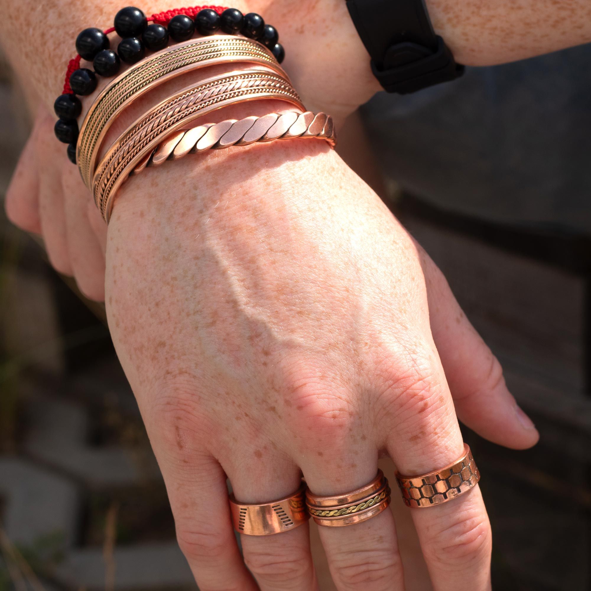 Copper Rings with Magnets – Assorted Designs and Sizes