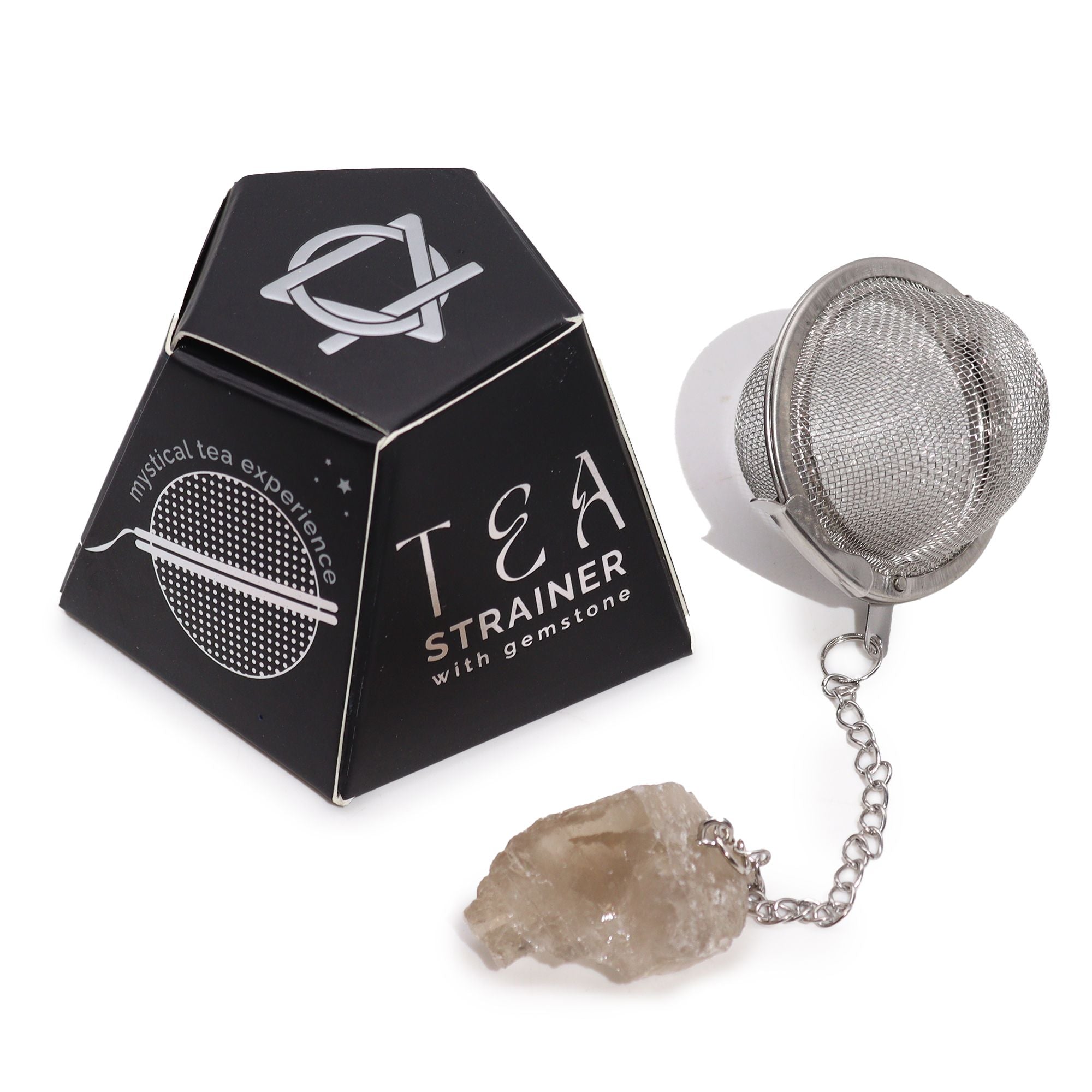 Infusor de Chá com Pedra Natural em Cristal Bruto – Quartzo Fumado