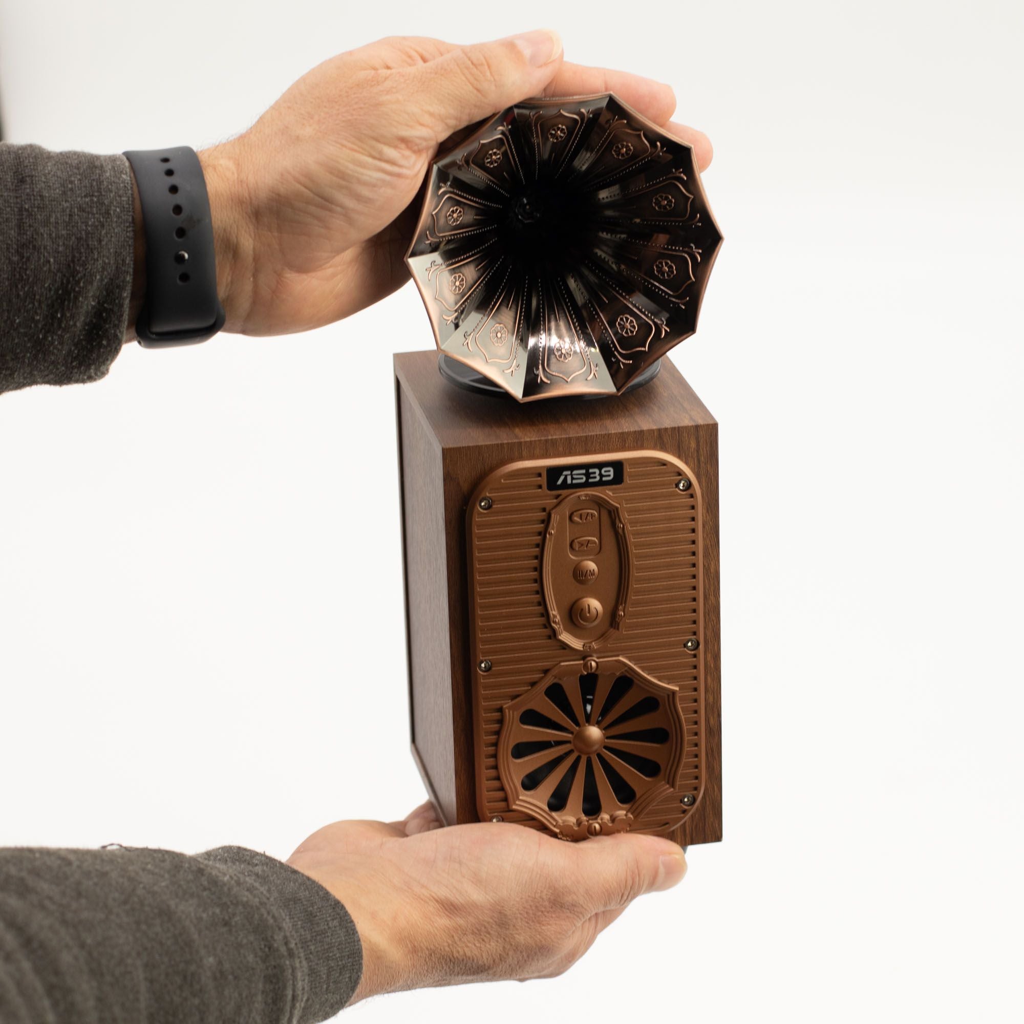Coluna de Som Gramofone Retro Alto Bluetooth