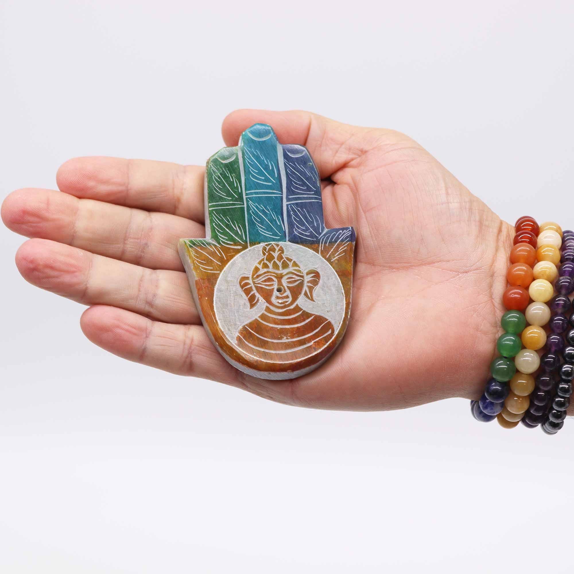 Hamsa Buddha Soapstone Incense Holder