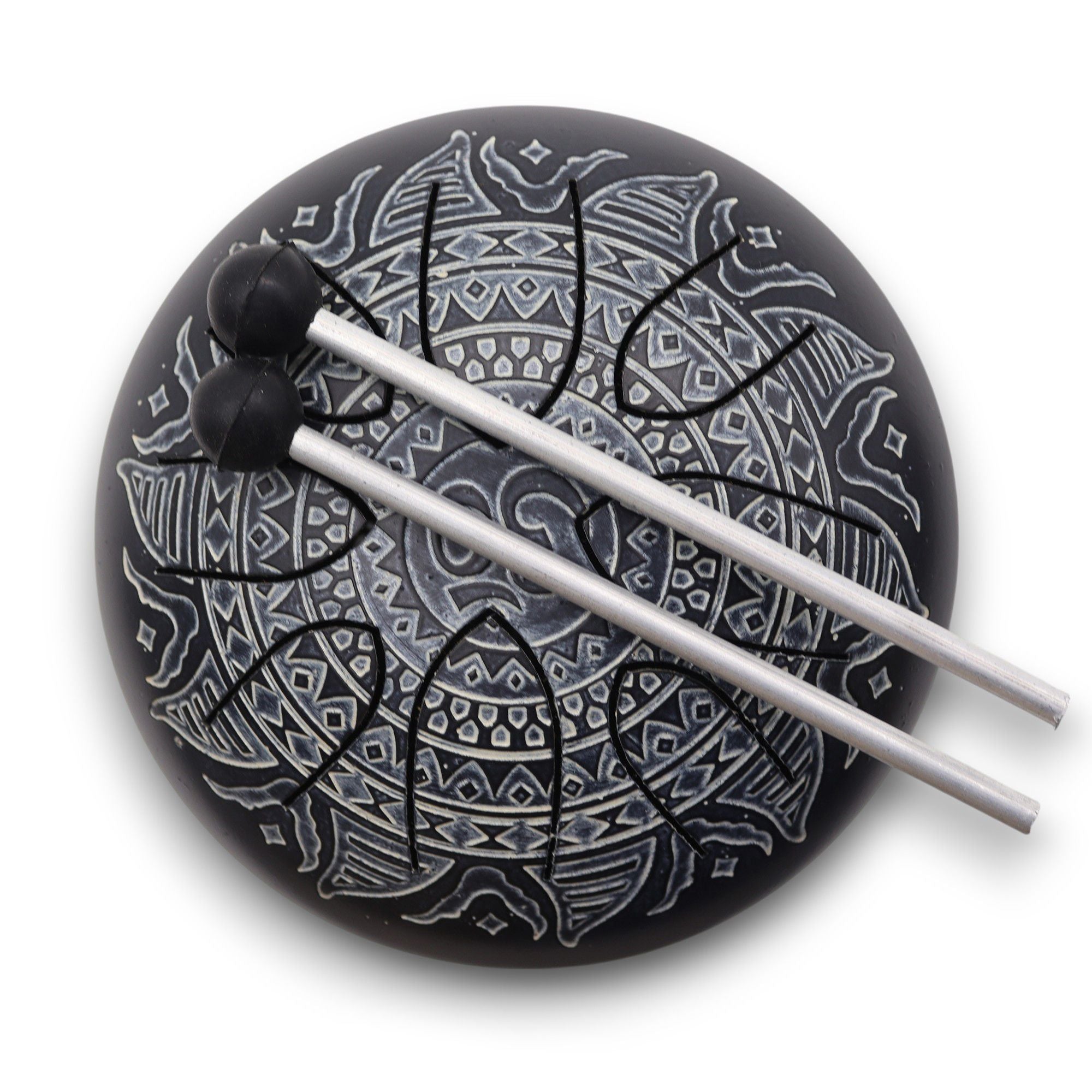 Tambor Hapi Mandala Gravada - 16 cm