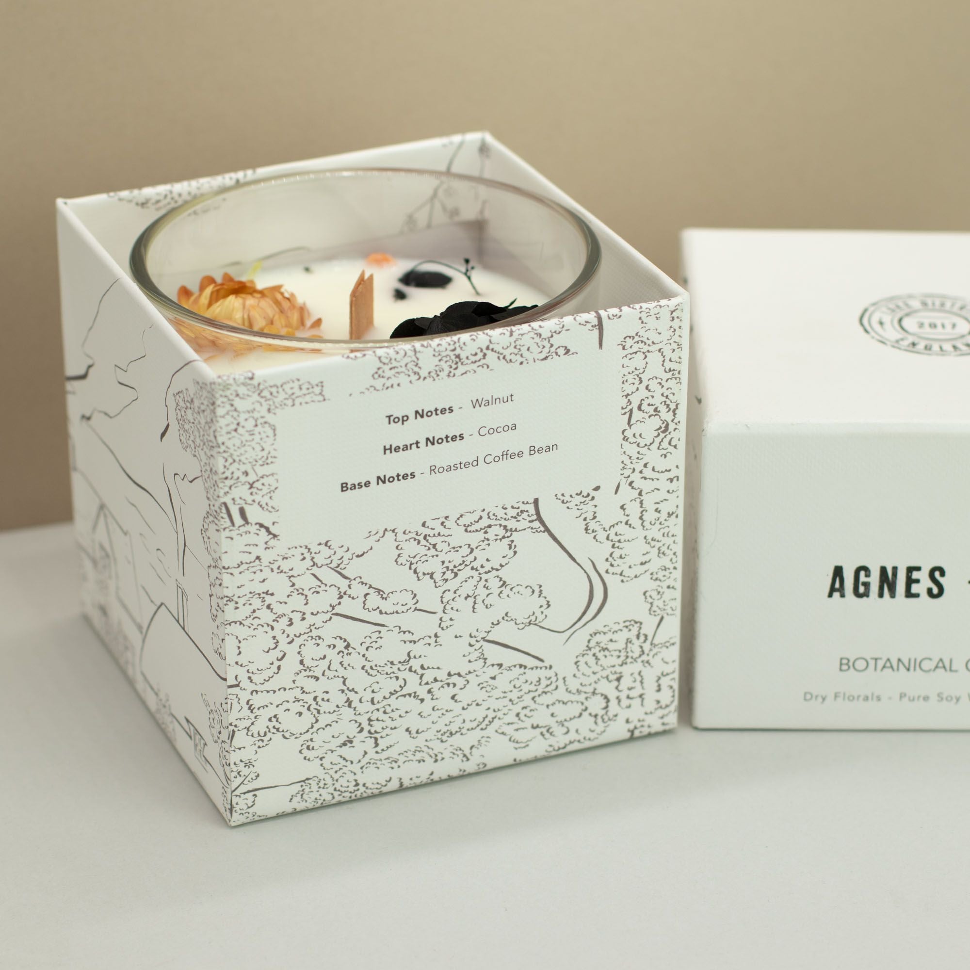 Vela Botânica de Cera de Soja Agnes + Cat Lakeland Mocha