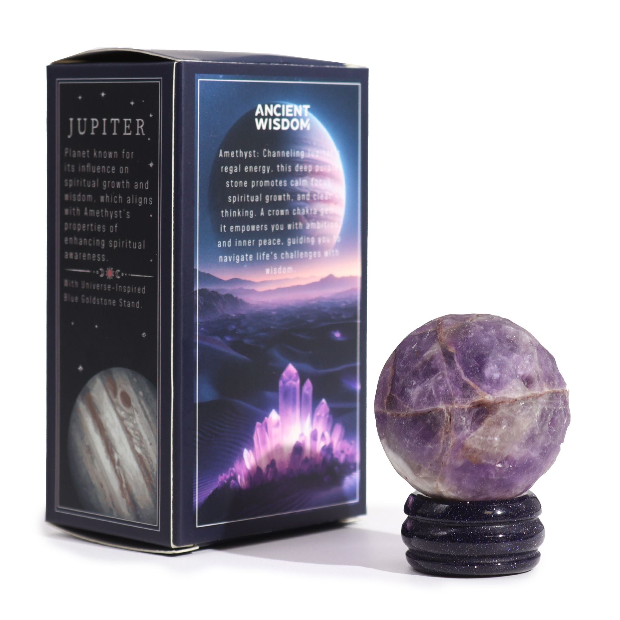 Planeta Amatista con Soporte Solar Júpiter (40mm)