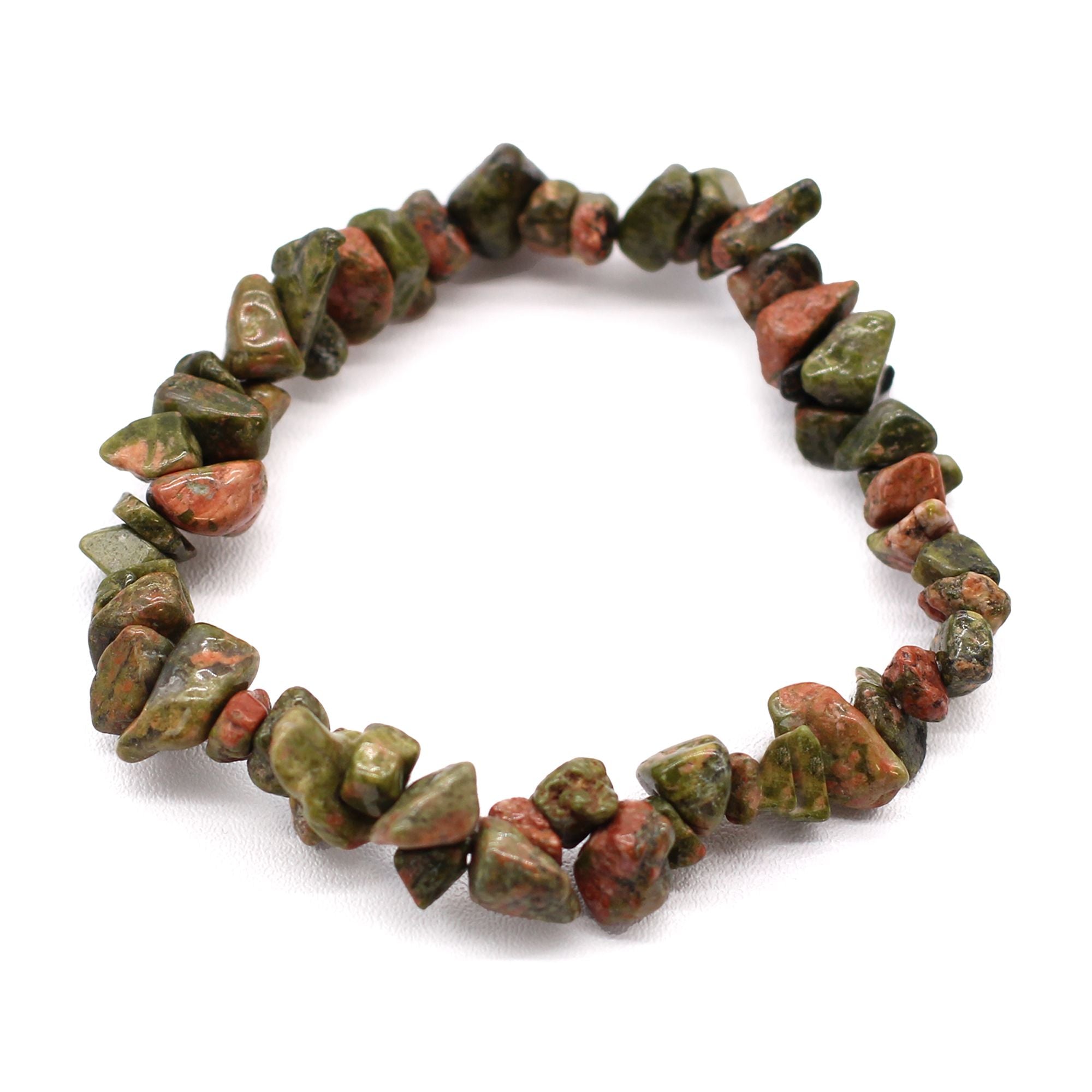 Bracelet in Natural Stone Fragments - Green Jasper
