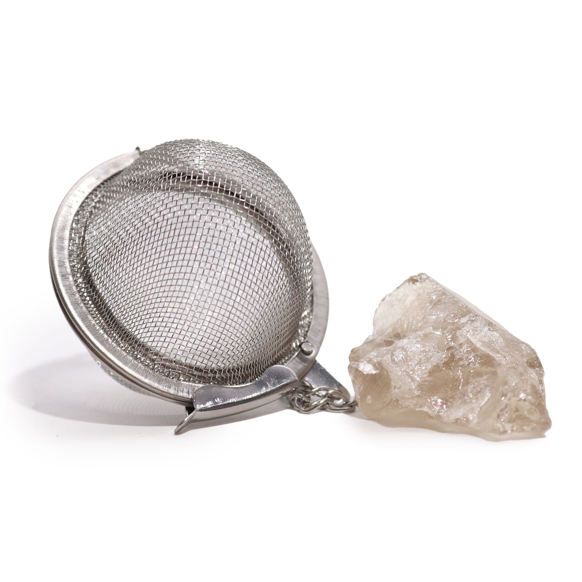 Infusor de Chá com Pedra Natural em Cristal Bruto – Quartzo Fumado