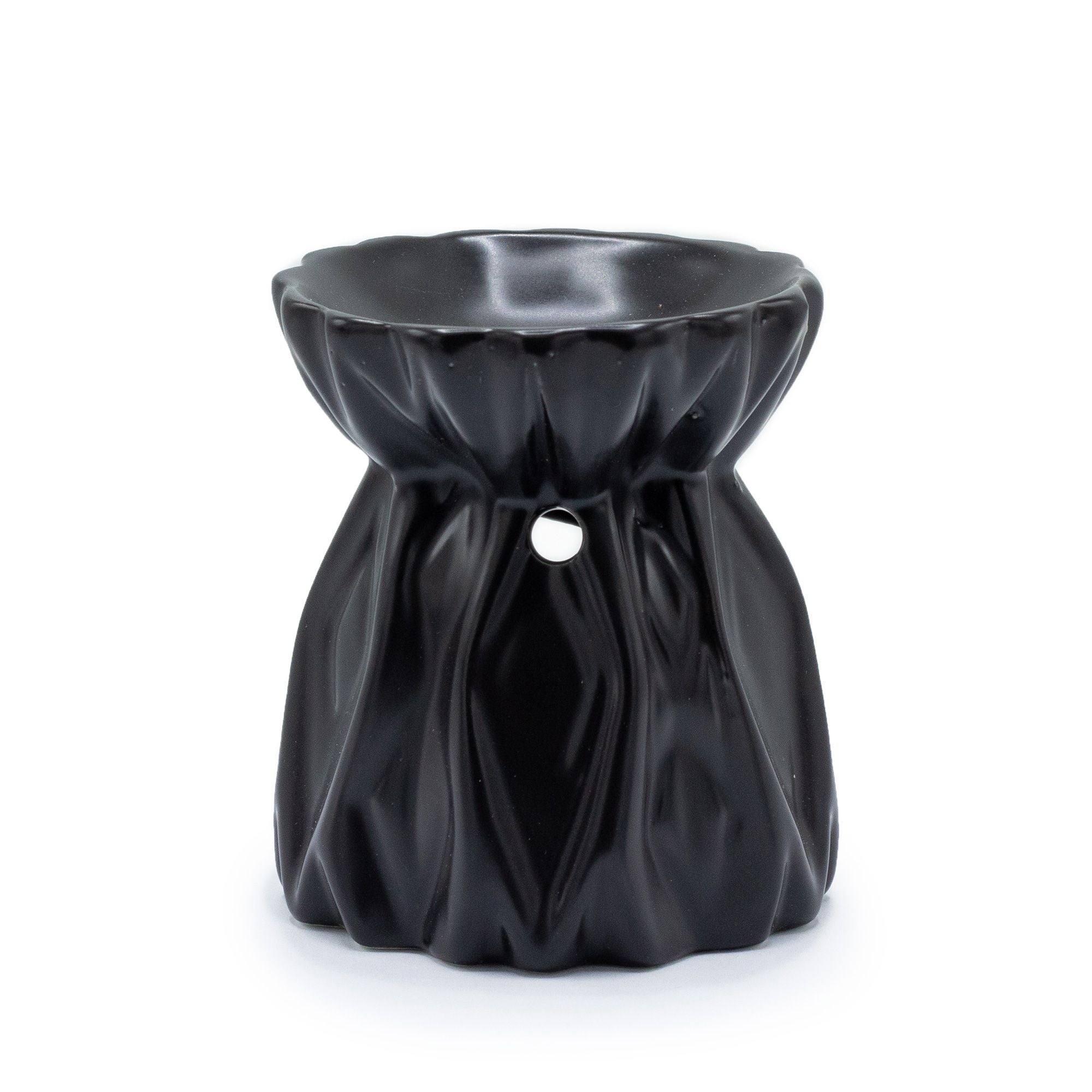 Quemador de Aceite Geométrico de Cerámica – Color Negro
