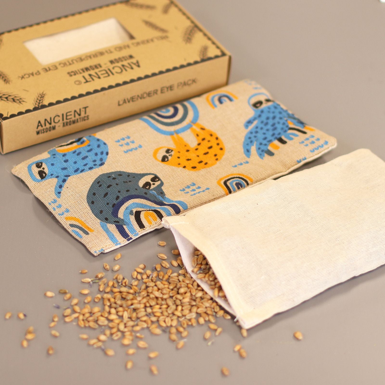Almofada de Olhos de Trigo com Lavanda em Caixa de Presente - Preguiça preguiçosa