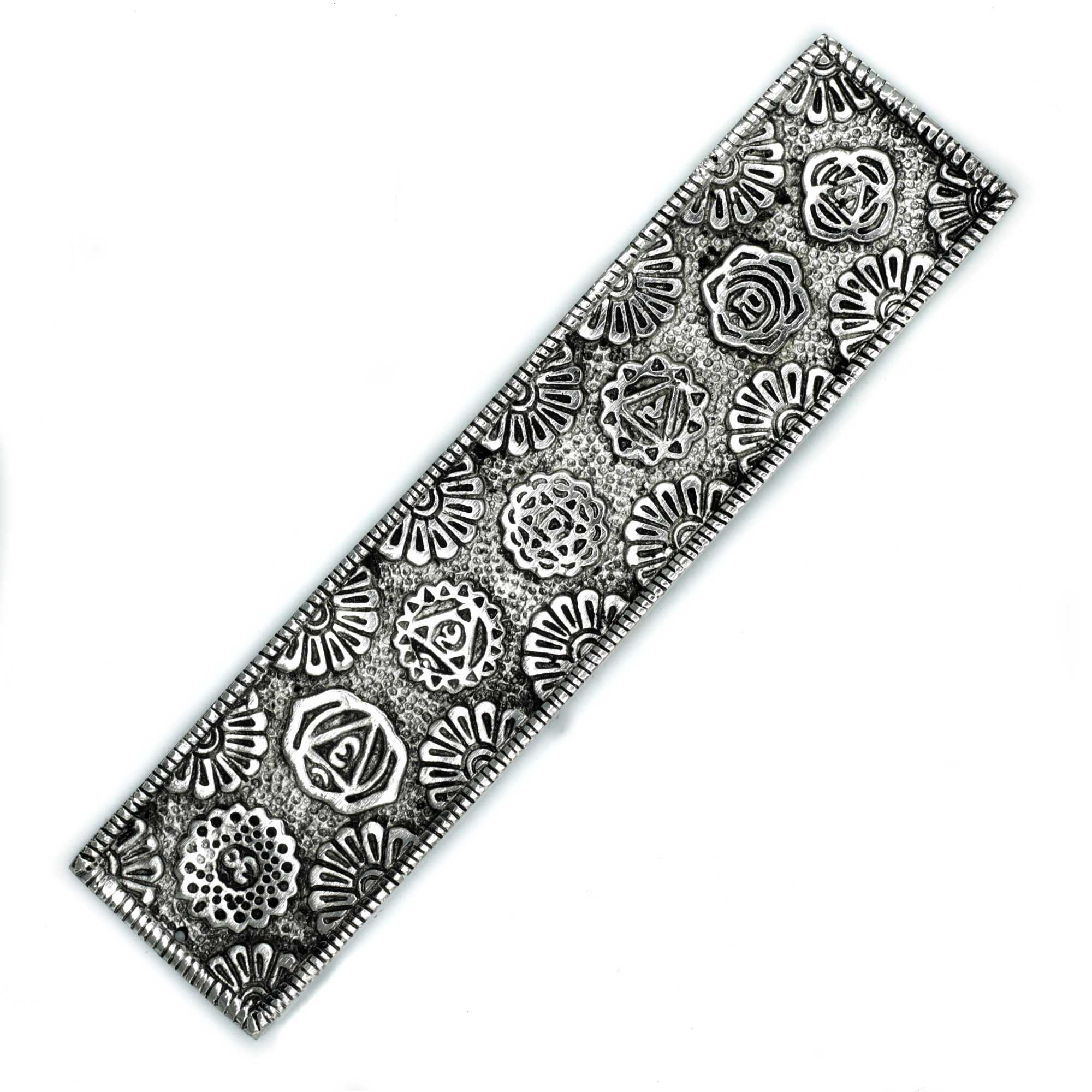 Polished Aluminium Long Chakras Incense Holder