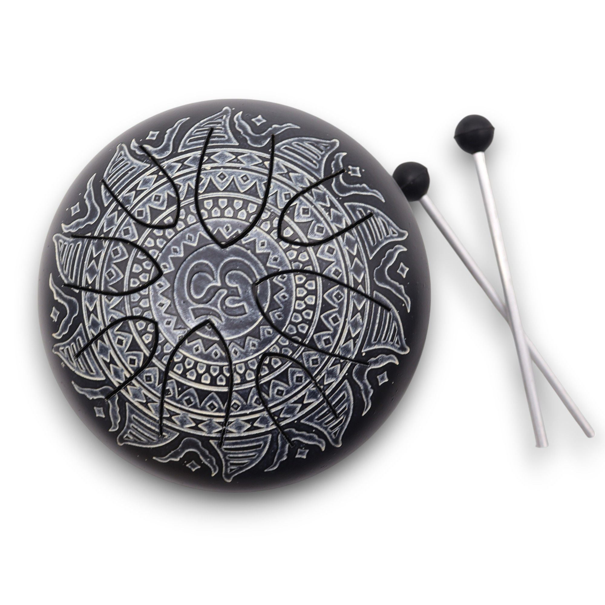 Tambor Hapi Mandala Gravada - 16 cm