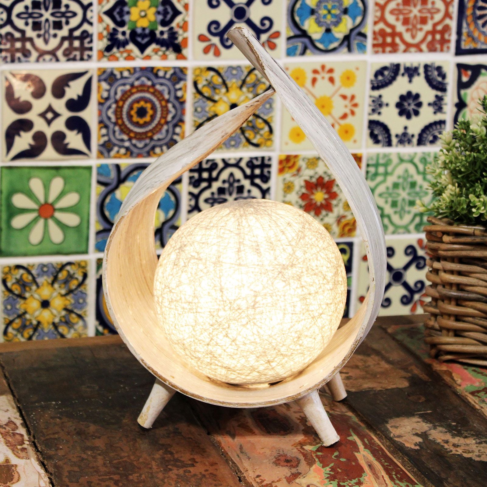 Lâmpada de Coco Natural – Envolvimento Branqueado