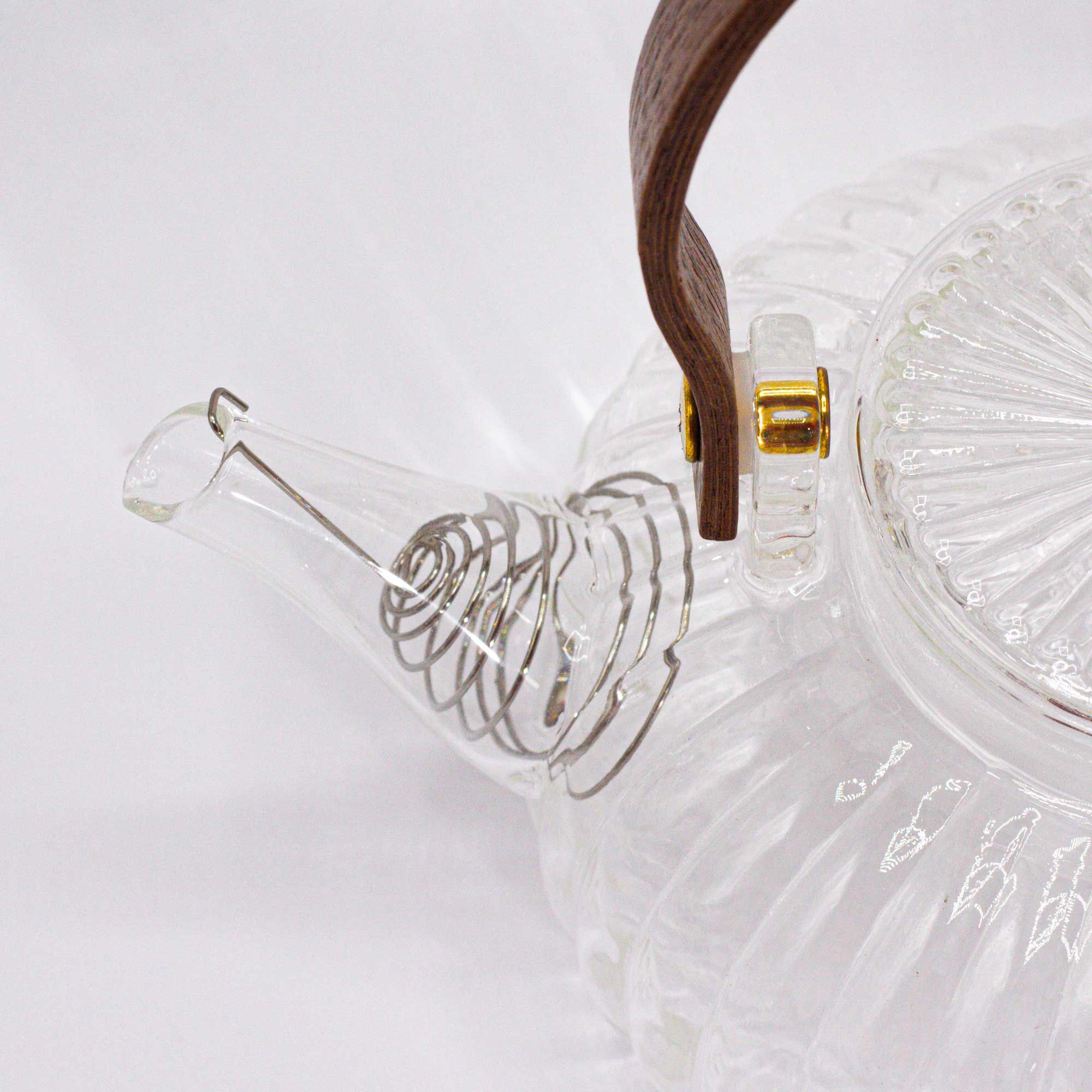 Glass Teapot with Infuser – Ribbed Transparent Pearl – 850ml