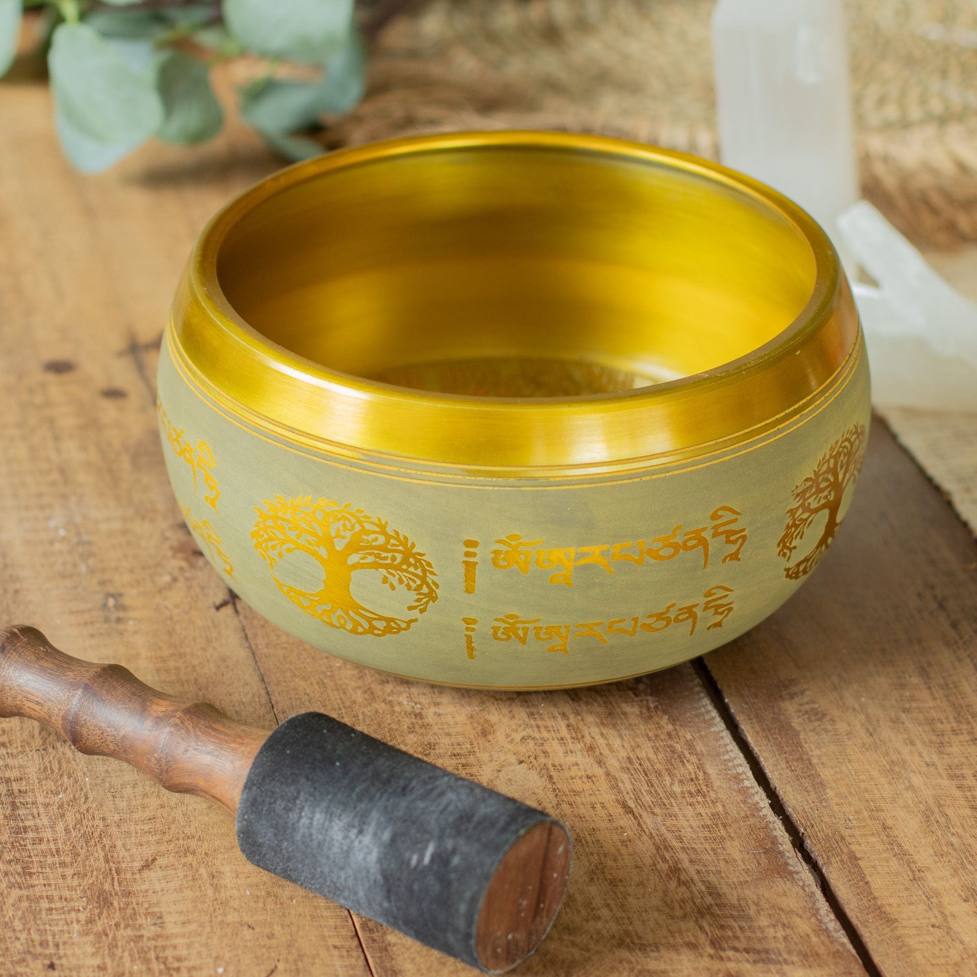 Cuenco Tibetano Grande de Aluminio – Buda Árbol de la Vida – Cobre
