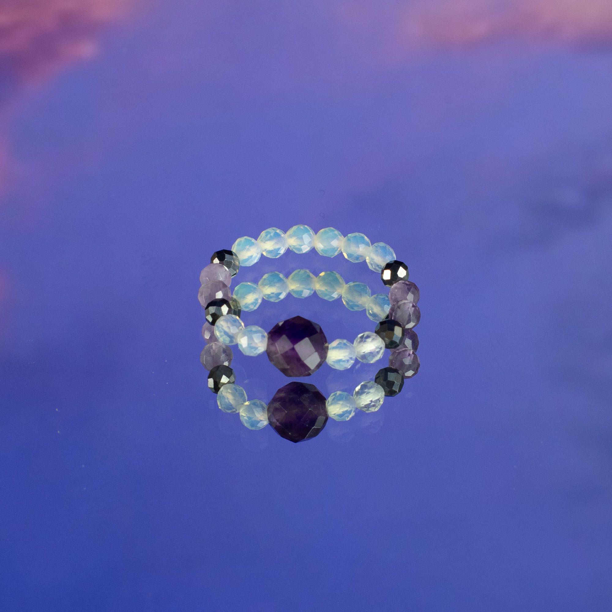 Conjunto de Anéis com Pedra Nymph – Lua Cheia